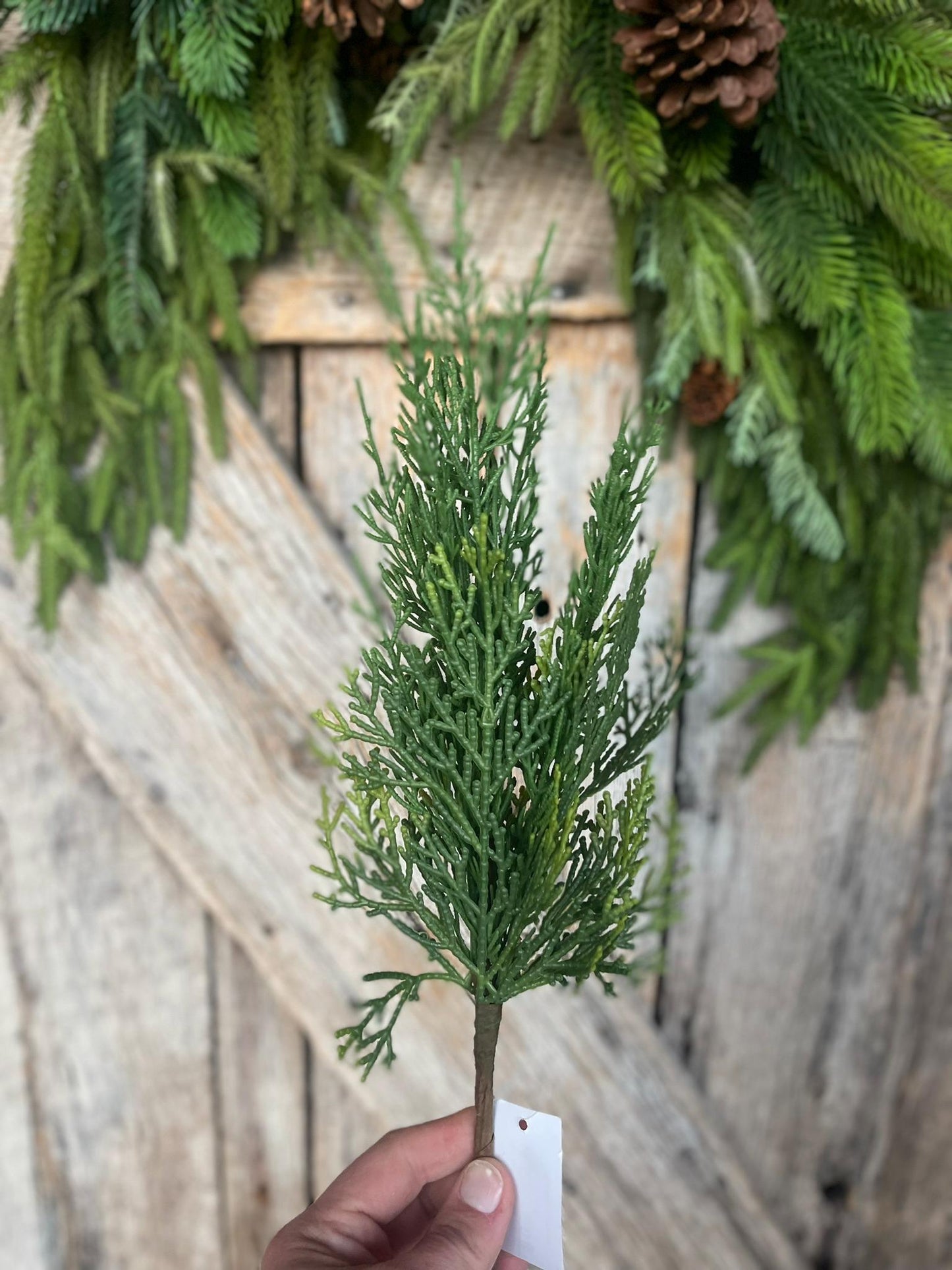 15" Cypress Pine Pick, Artificial Pine Spray, Christmas Greenery, Natural Touch Cypress Pick, Greenery, Pine Greenery, 64644