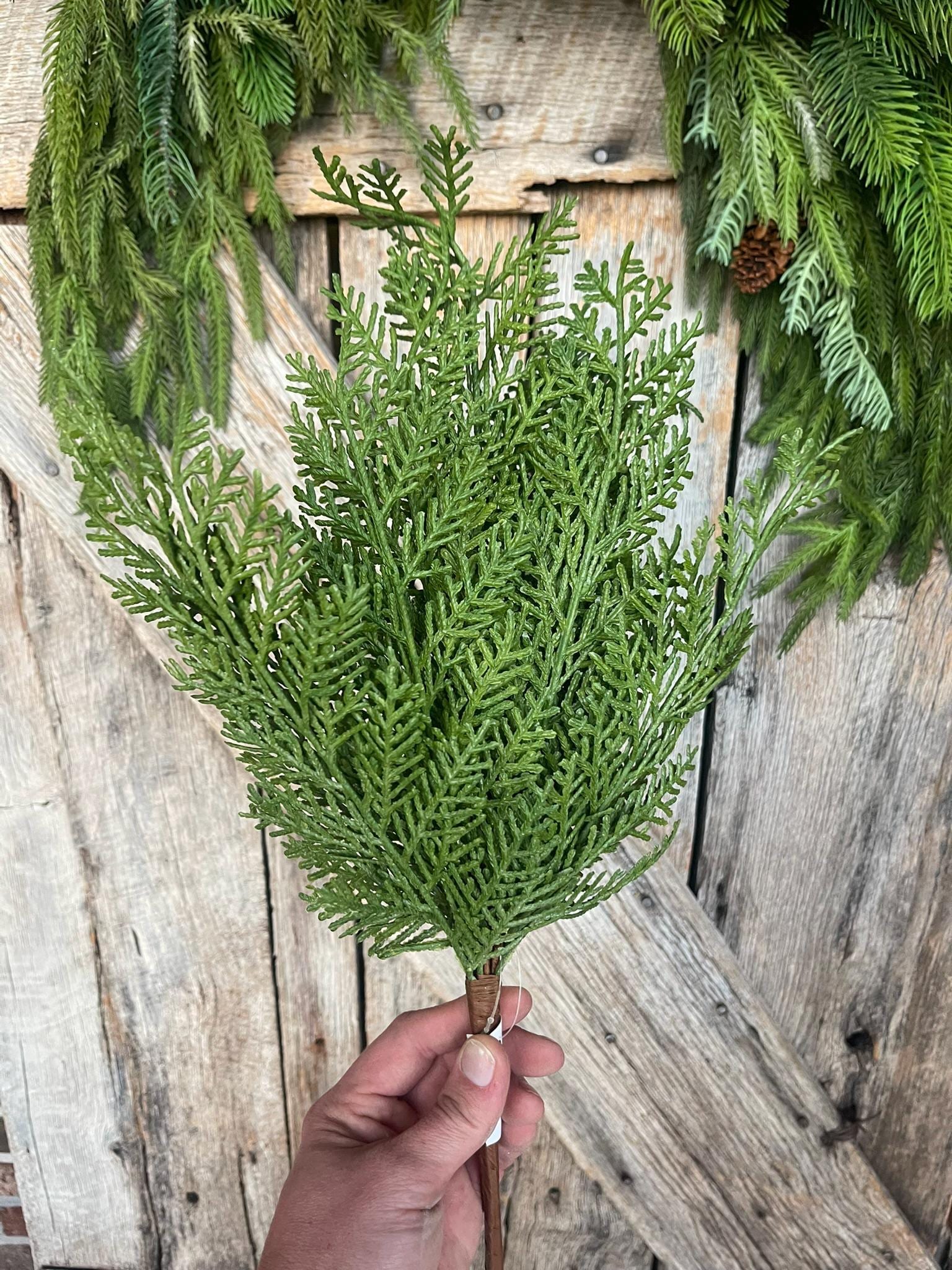 18.5" Cypress Pine Bush, Artificial Pine Bush