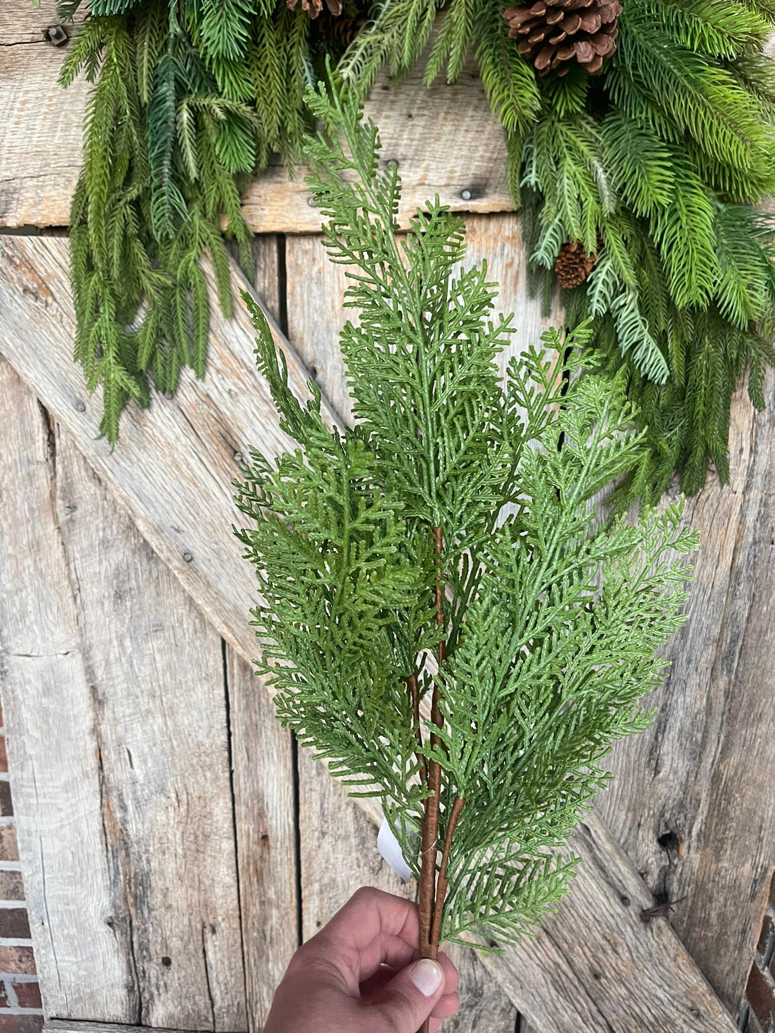 30" Cypress Pine Spray, Artificial Pine Spray