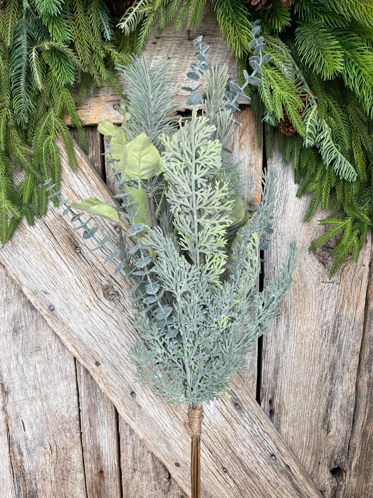 32" Mixed Pine Cypress Bundle, Christmas Greenery, Frosted Pine Cypress Bundle, Christmas Eucalyptus, 83944