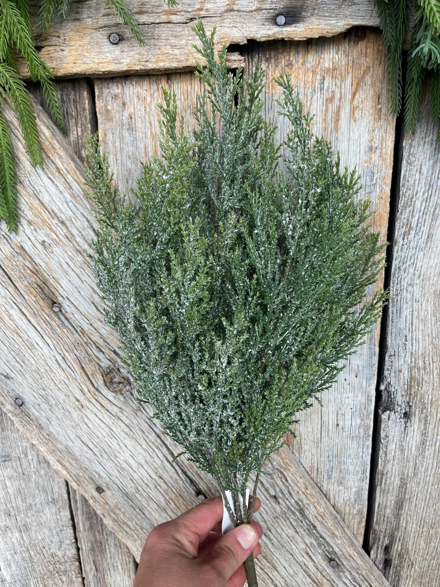 21" Cedar Bush, Frosted Pine Bush, Artificial pine spray, Christmas greenery, Christmas spray, Christmas pick, Christmas pine, 84351