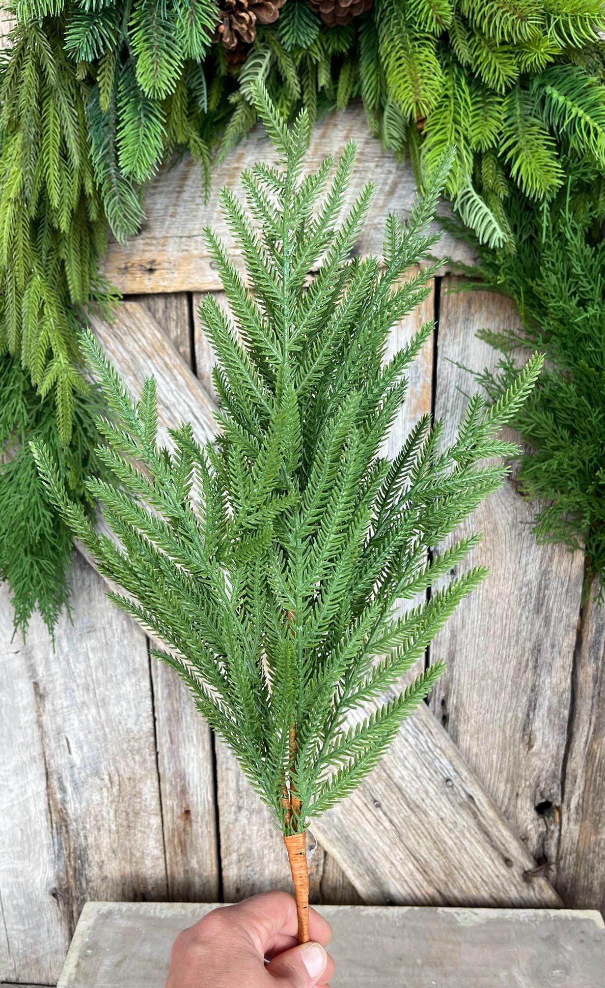 27" Norfolk Pine Spray, Real Touch Norfold Pine, Artificial Pine Spray, Christmas Greenery, Pine Spray, Artificial Greenery, 84371