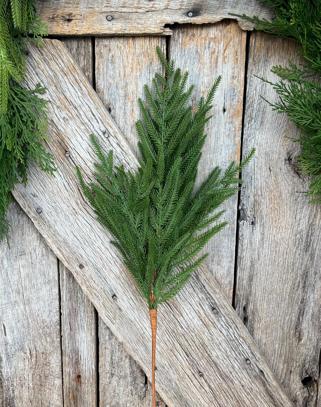 27" Norfolk Pine Spray, Real Touch Norfold Pine, Artificial Pine Spray, Christmas Greenery, Pine Spray, Artificial Greenery, 84371