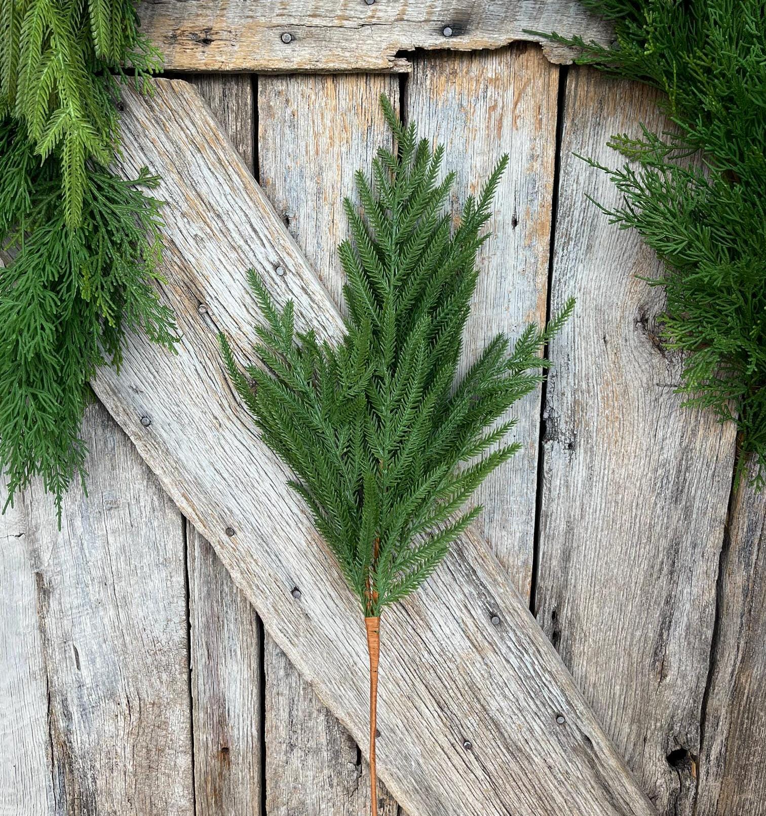 27" Norfolk Pine Spray, Real Touch Norfold Pine, Artificial Pine Spray, Christmas Greenery, Pine Spray, Artificial Greenery, 84371