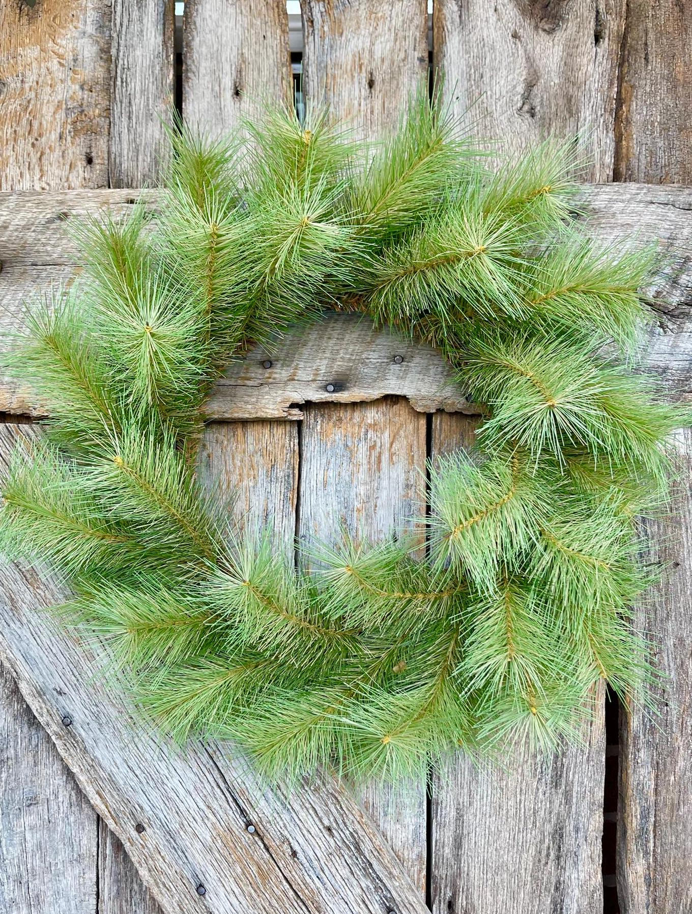 24" Thick Pine Wreath, Christmas Wreath