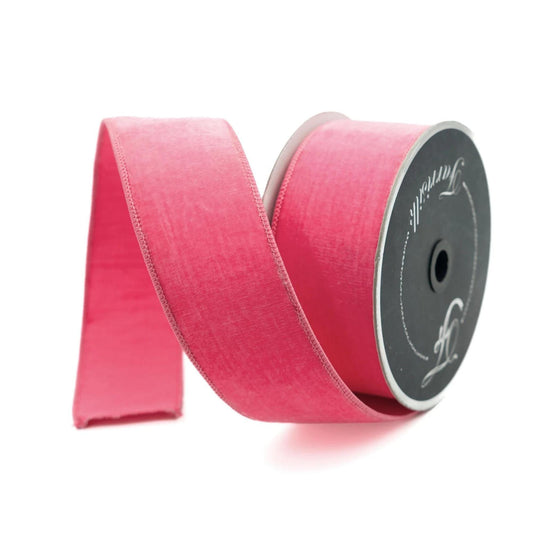 2.5" Bubblegum Pink Velvet Ribbon, Farrisilk Ribbon, Wired Velvet Ribbon, Pink Christmas Ribbon, Pink Velvet Ribbon, RG803-74