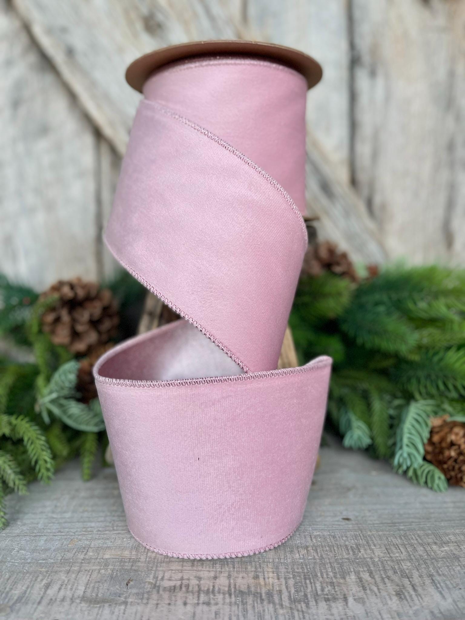 4" Pink Velvet Ribbon, Christmas Tree Pink Velvet ribbon, Velvet ribbon, Christmas Ribbon, Ribbon, pink ribbon, Velvet ribbon, Pinkmas