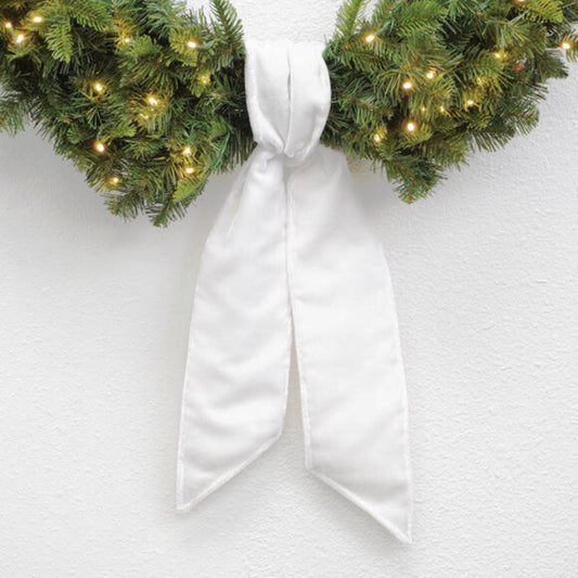 Wreath Sash, White Velvet Wreath Sash