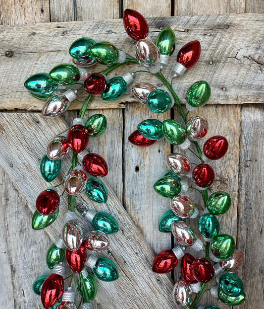 70" Retro Bulb Garland, Shatterproof Bulb Ornament Garland, Christmas Garland, Garland for Christmas Tree