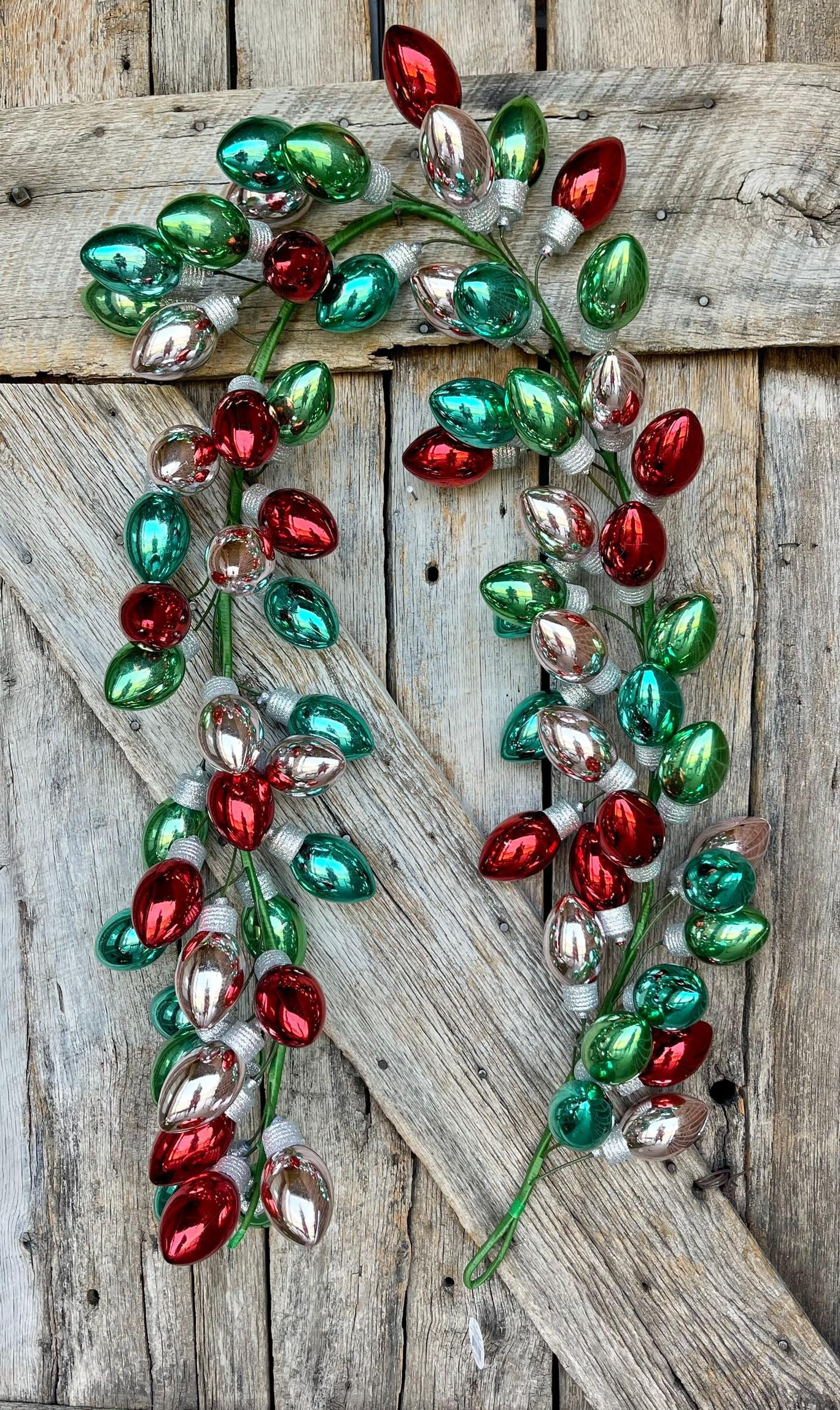 70" Retro Bulb Garland, Shatterproof Bulb Ornament Garland, Christmas Garland, Garland for Christmas Tree