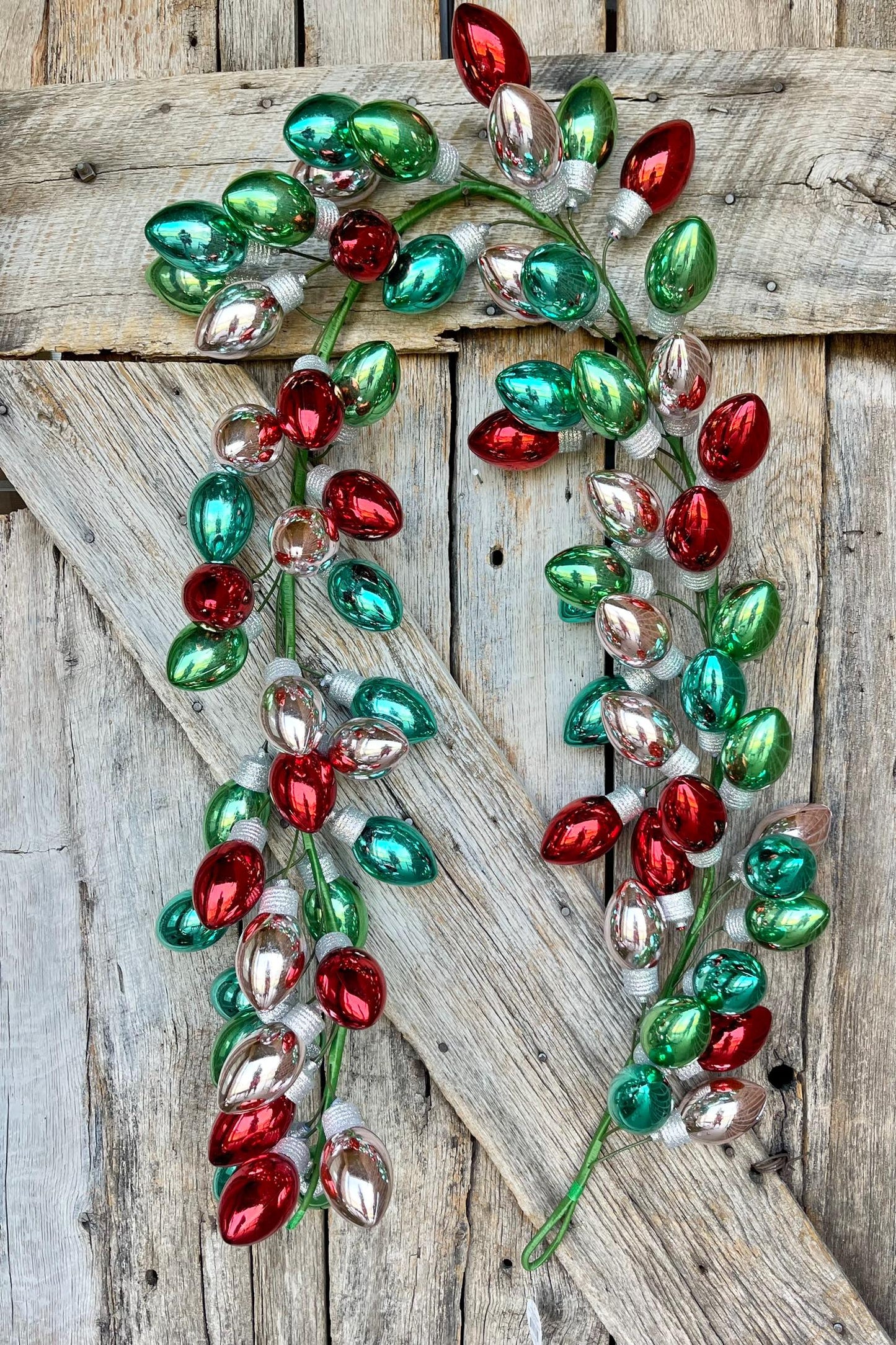 70" Retro Bulb Garland, Shatterproof Bulb Ornament Garland, Christmas Garland, Garland for Christmas Tree