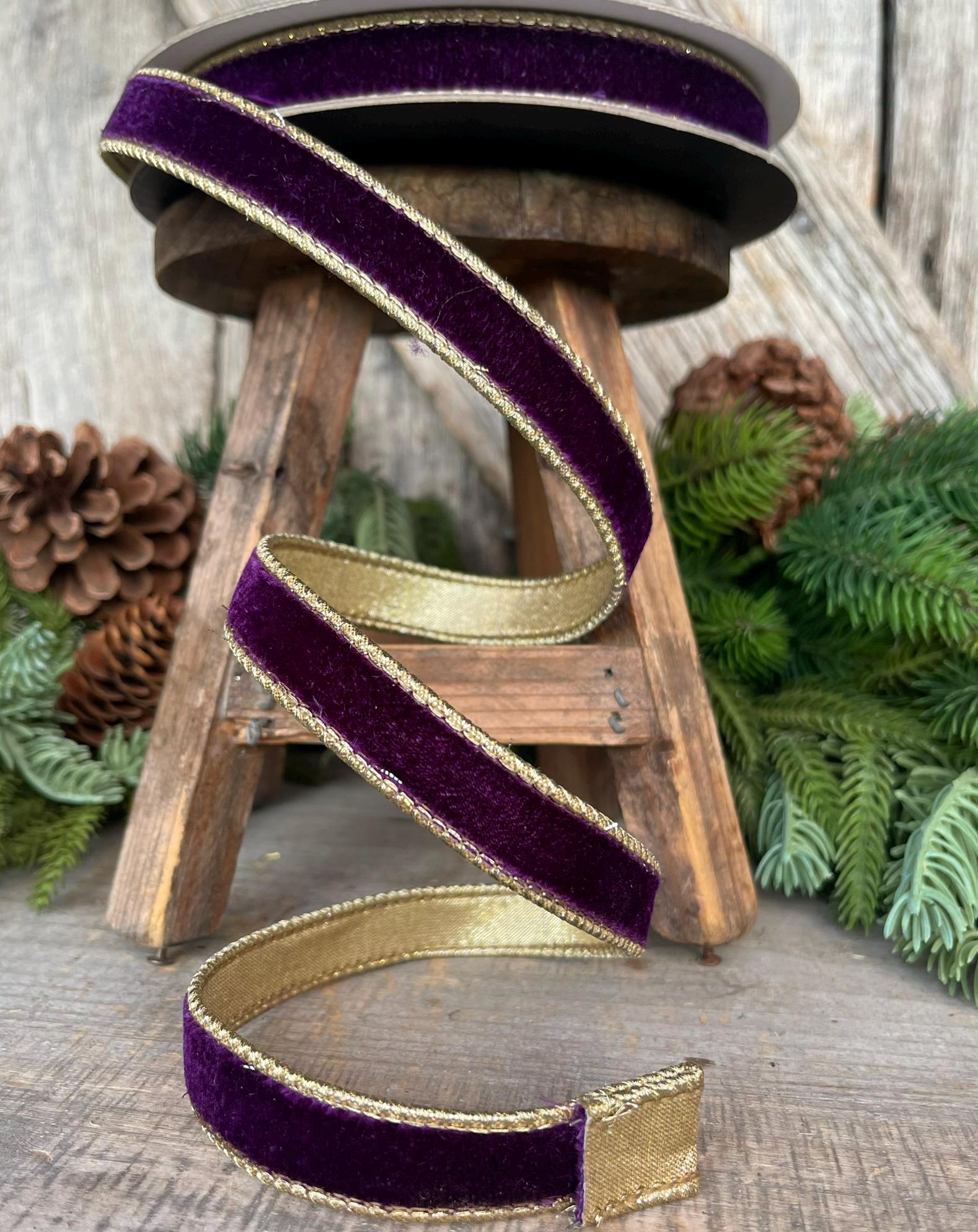 3/4" Purple Flashy Velvet, Farrisilk Ribbon