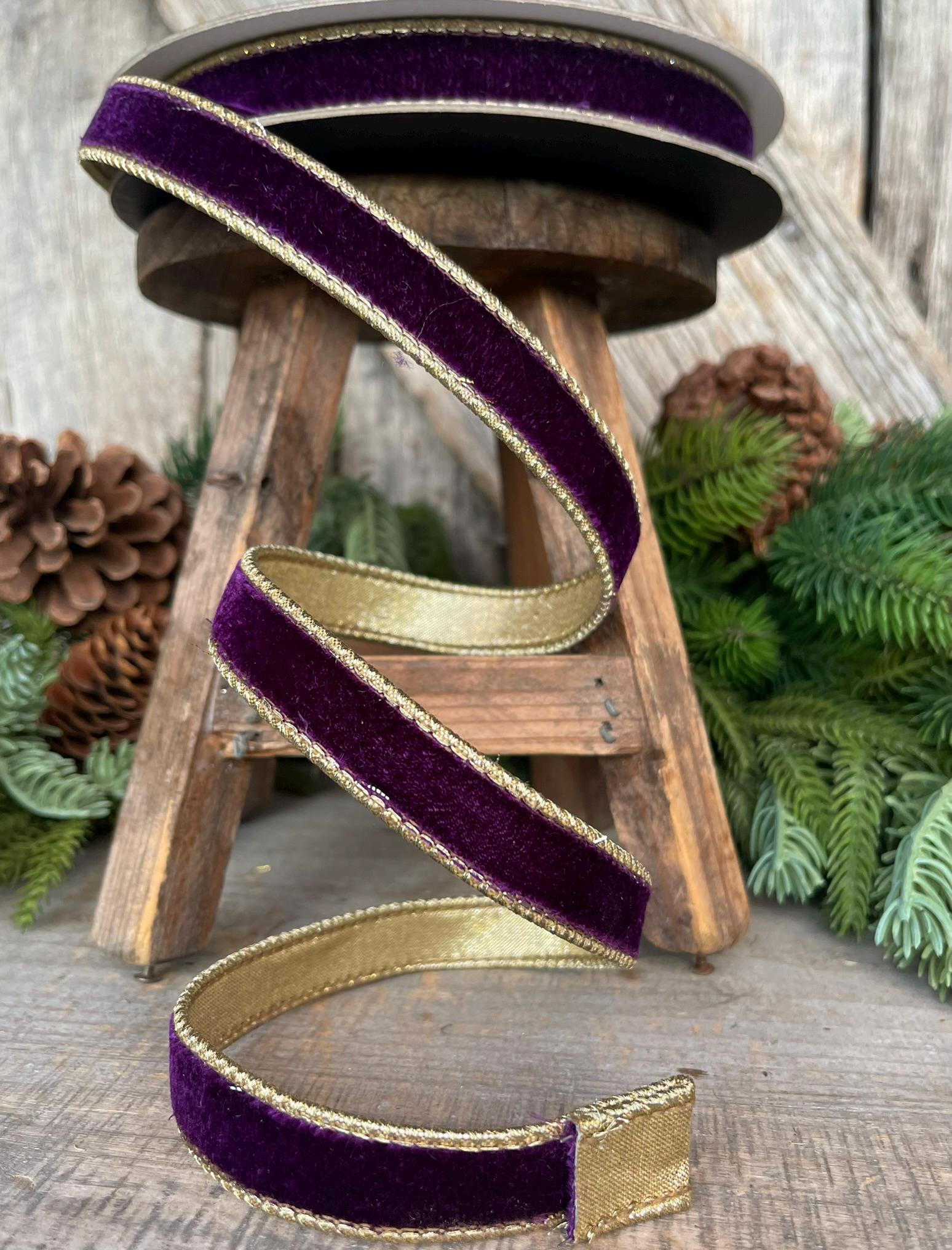 3/4" Purple Flashy Velvet, Farrisilk Ribbon