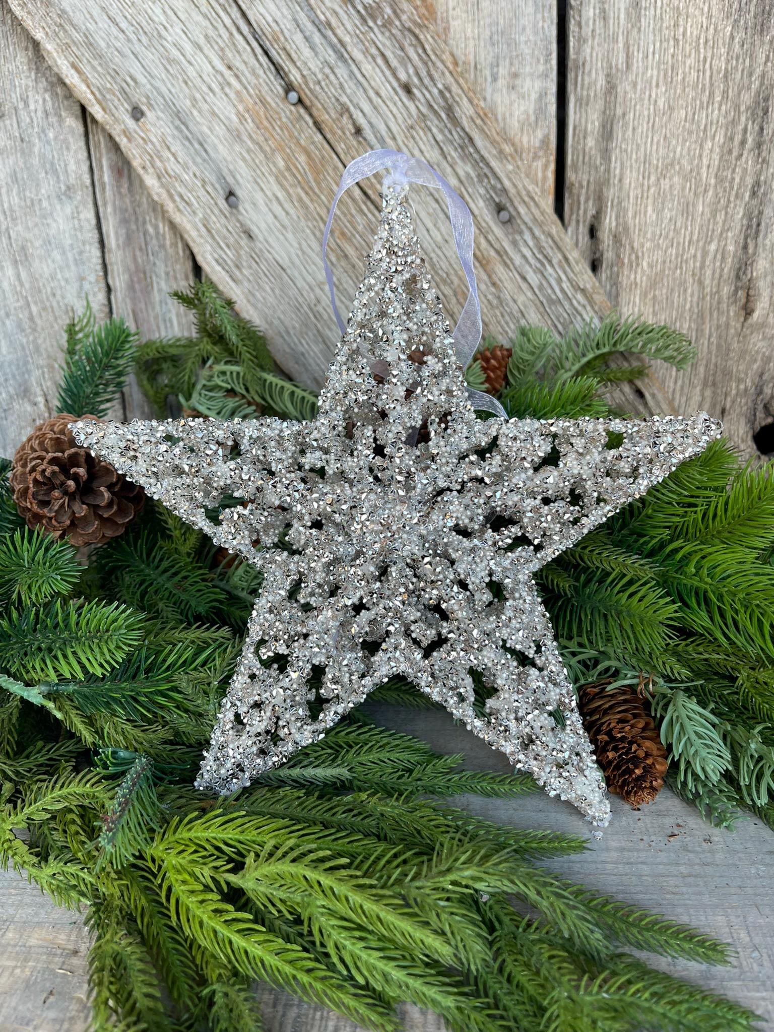 12" Gold Silver Star Ornament, Star Ornament, Christmas Star Ornament, Christmas Ornament, Gold Star, Christmas Tree Ornament