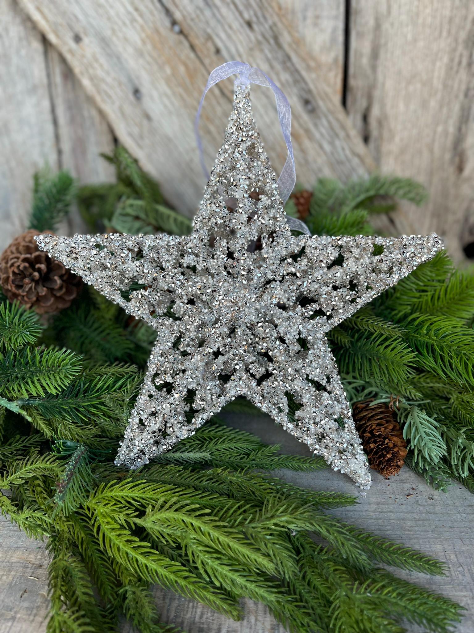 12" Gold Silver Star Ornament, Star Ornament, Christmas Star Ornament, Christmas Ornament, Gold Star, Christmas Tree Ornament