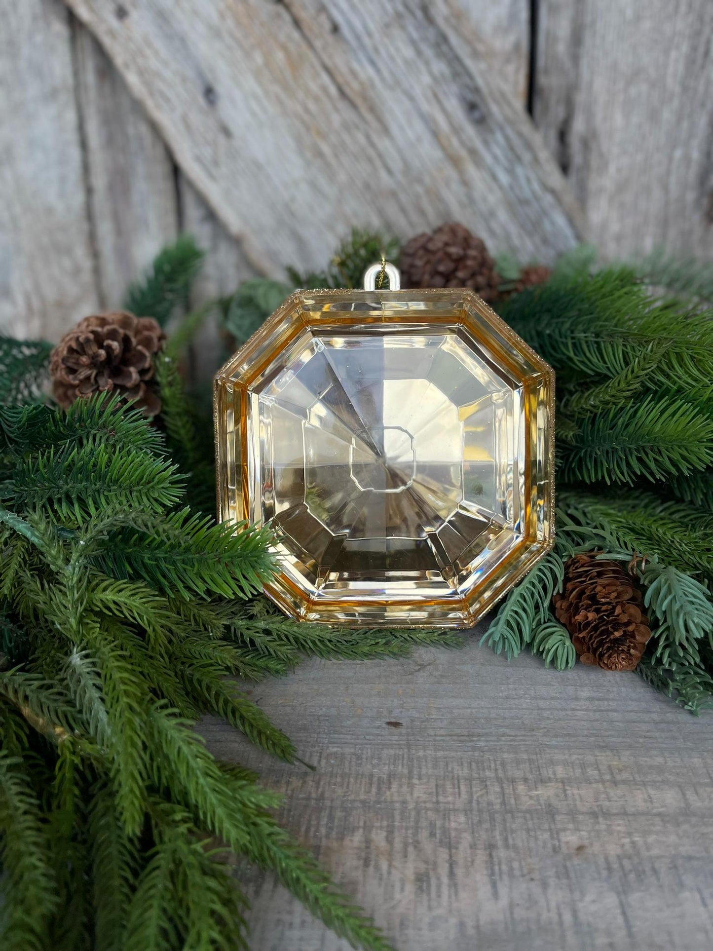 Gold 6" Jewel Ornament, Square Jewel Ornament