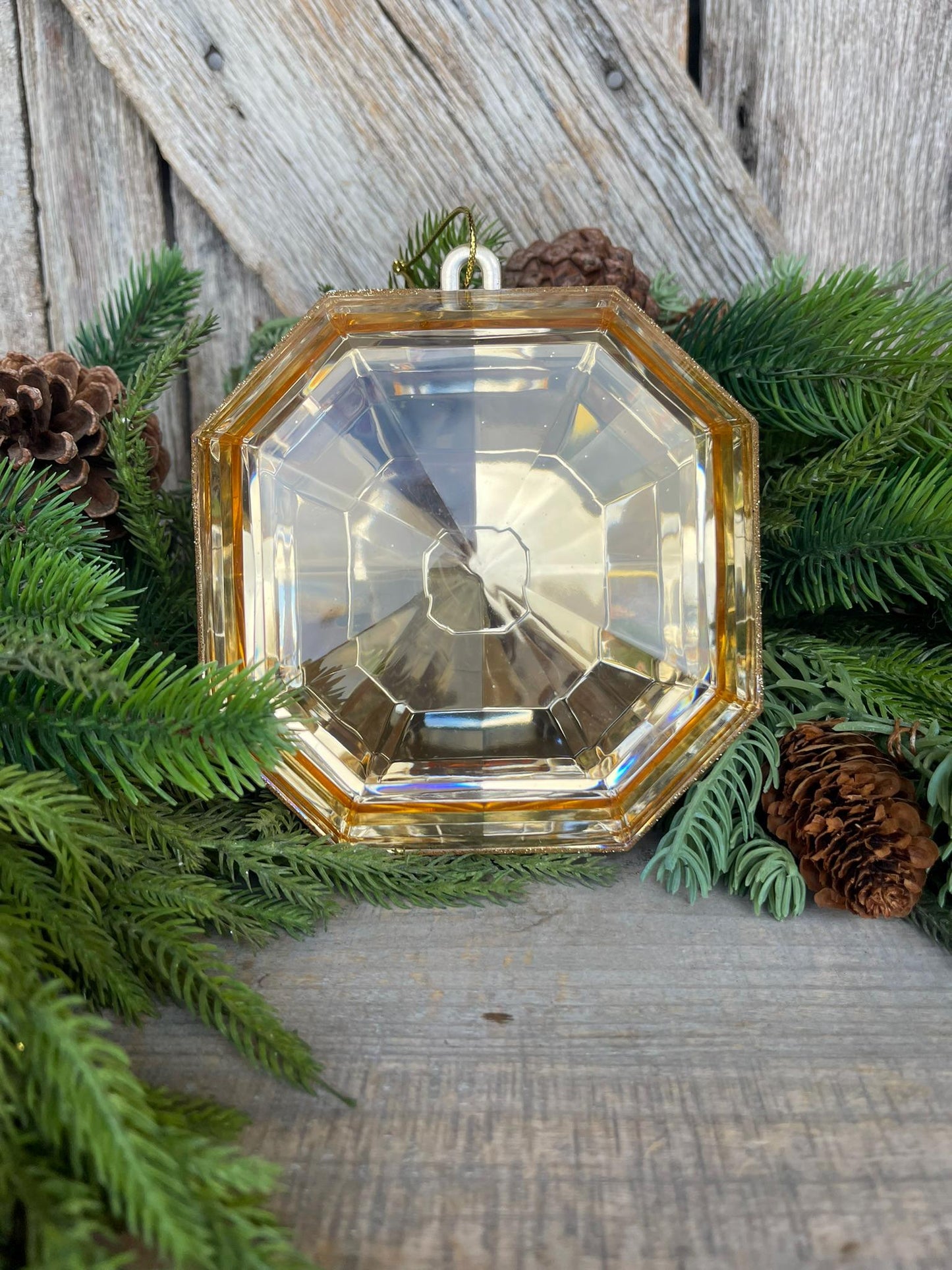 Gold 6" Jewel Ornament, Square Jewel Ornament