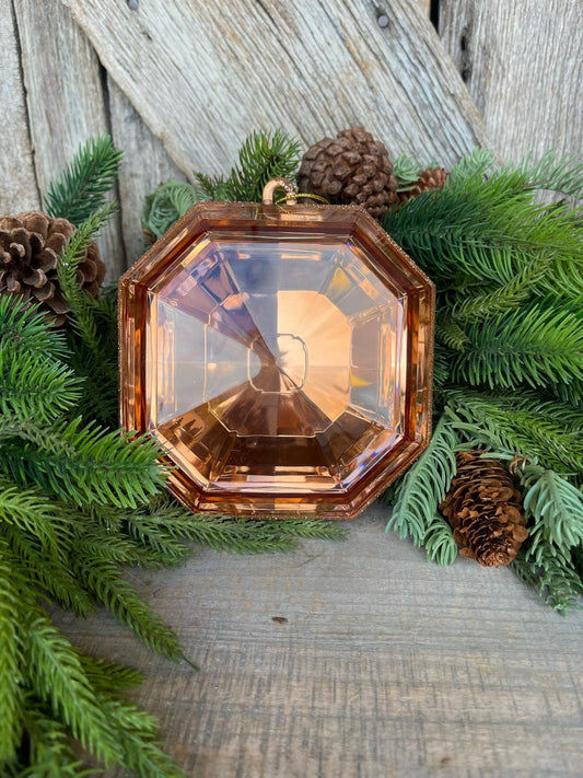 Rose Gold 6" Jewel Ornament, Square Jewel Ornament