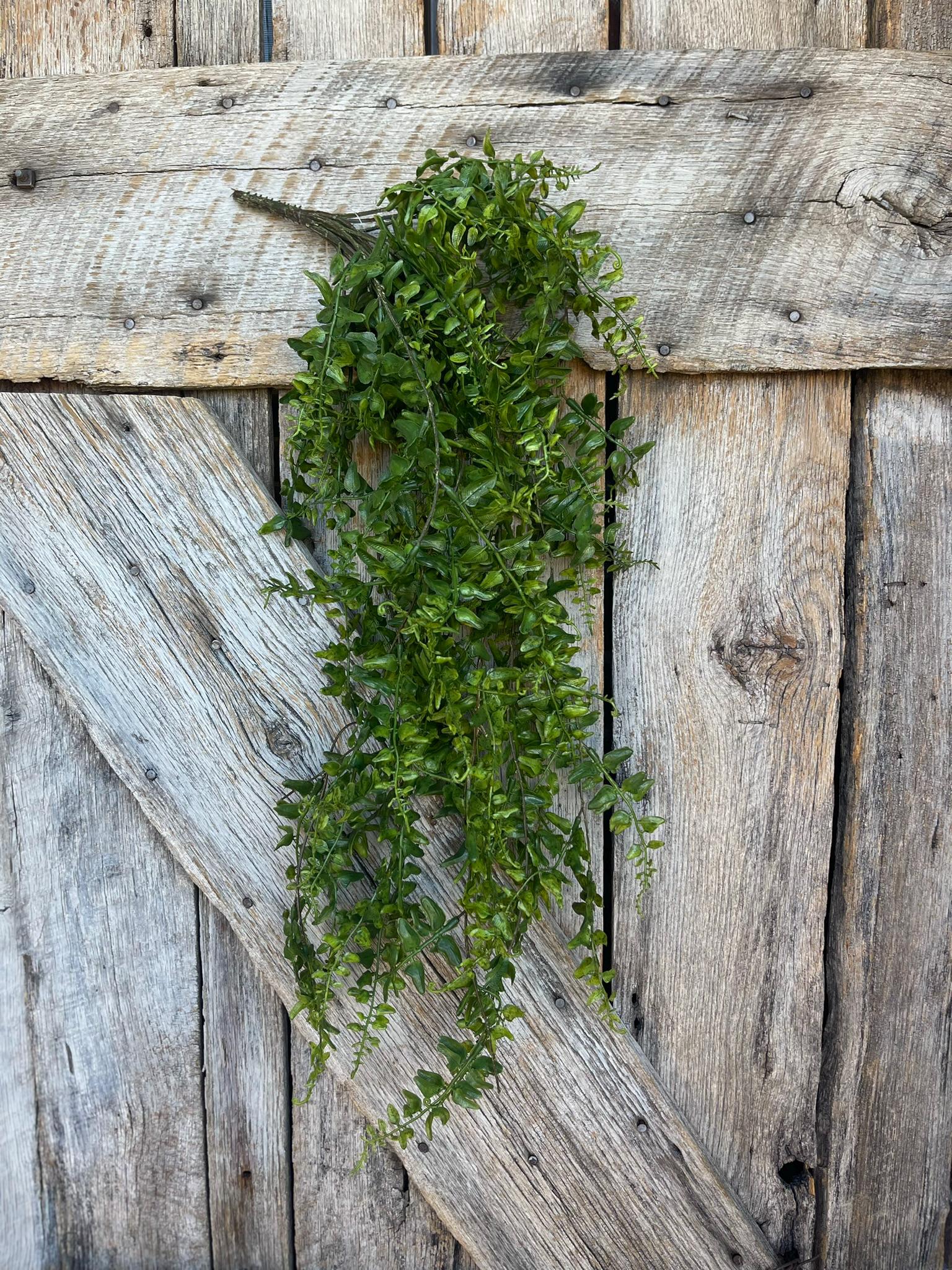 30" Green Buckler Fern Vine, Hanging Greenery Bush, Artificial Greenery BUsh, Hanging Greenery, Floral Supply