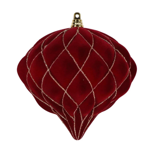 6" Burgundy Velvet Kismet Ornament, Burgundy Onion Ornament, Finial Ornament, Velvet Ornament, Burgundy Ornament, CX059-11