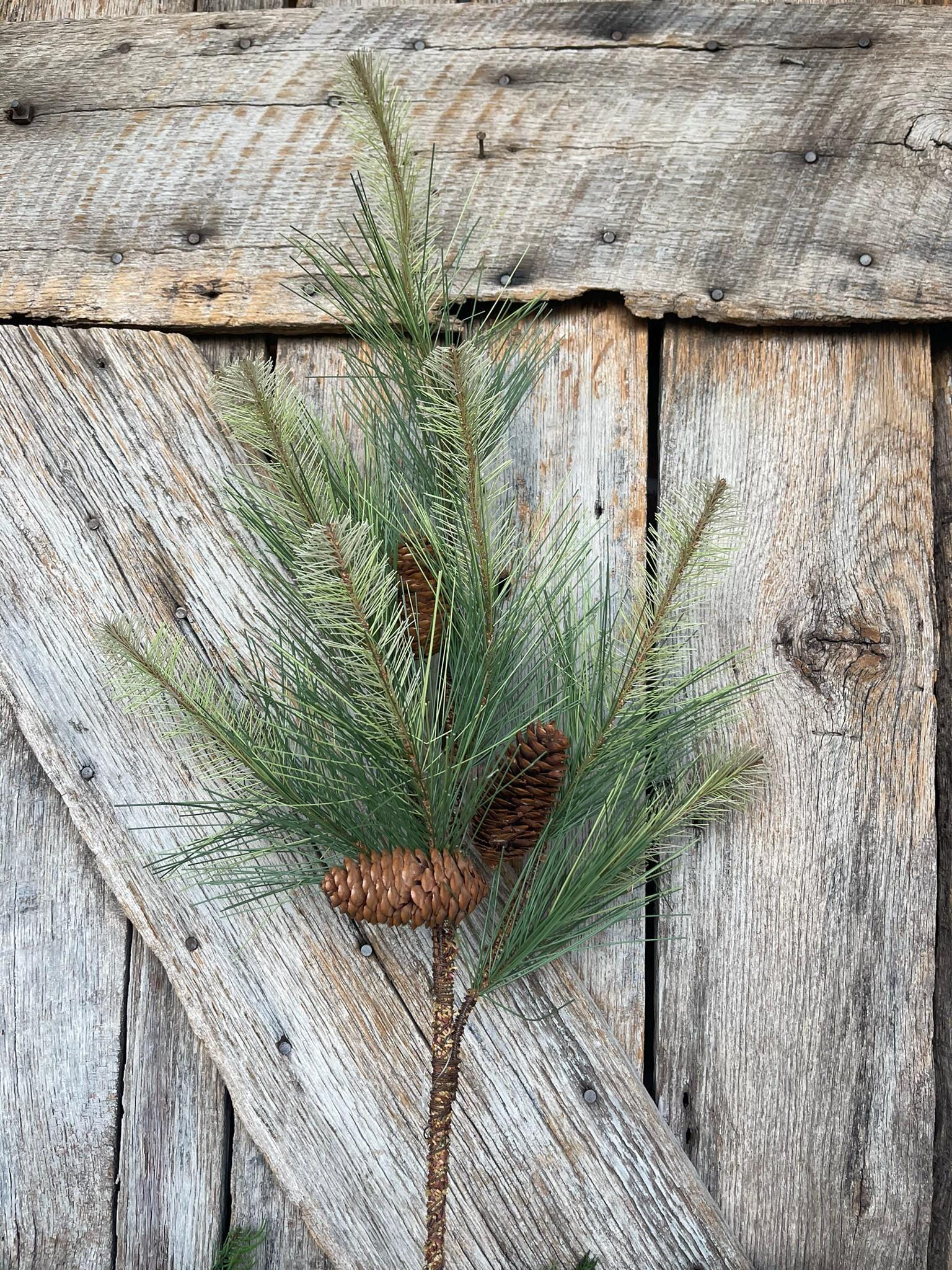 33" Pine spray, pine cone spray, Christmas greenery, Christmas spray, Christmas pick, Christmas pine, wreath supply, Artificial Pine, XX9327