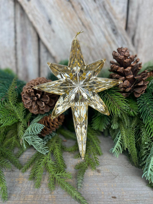 8" Gold Star Ornament, Bethleham Jewel Oranament, Star Ornament, Christmas Star Ornament, Christmas Ornament, Gold Star, Bethleham Star