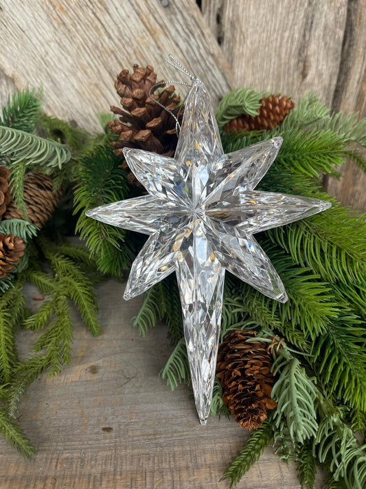 8" Silver Star Ornament, Bethleham Jewel Oranament