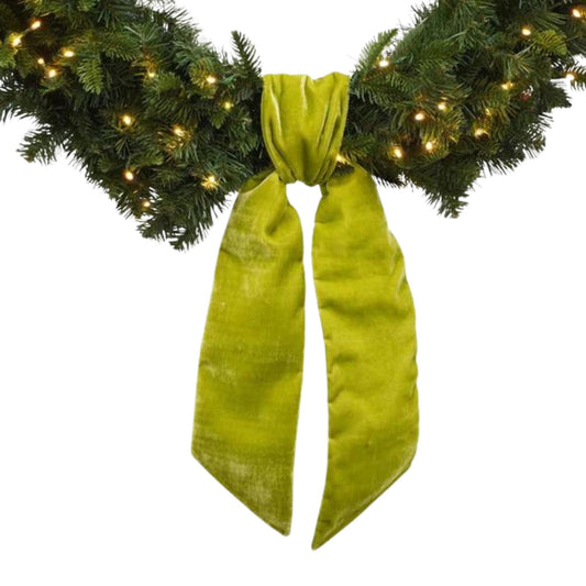 Wreath Sash, Apple Green Velvet Wreath Sash