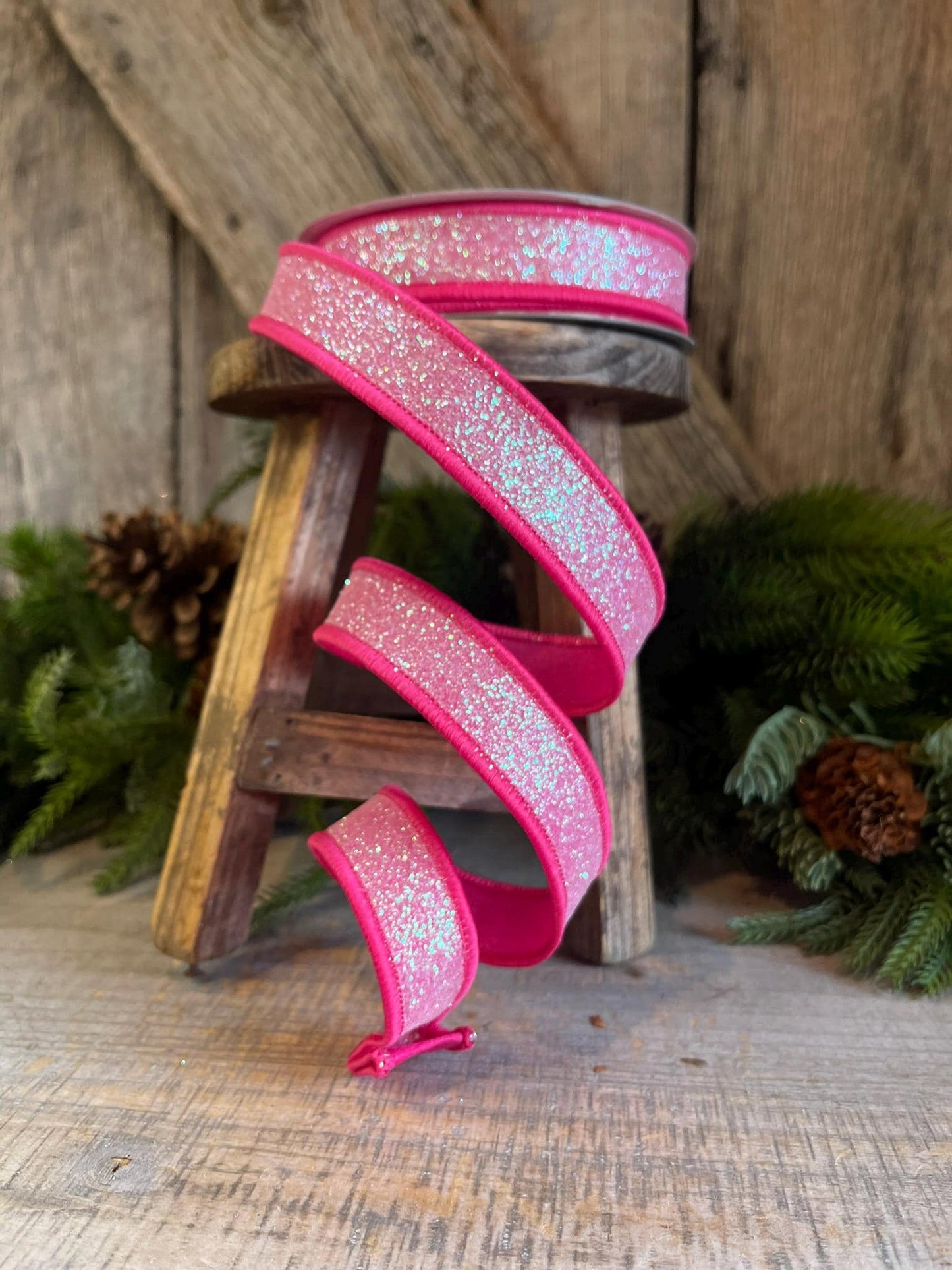 1" Hot Pink Sugar Frost Ribbon, Farrisilk Ribbon, Hot Pink Ribbon, Candy Theme Ribbon, Designer Ribbon, Pink Ribbon, RS127-08