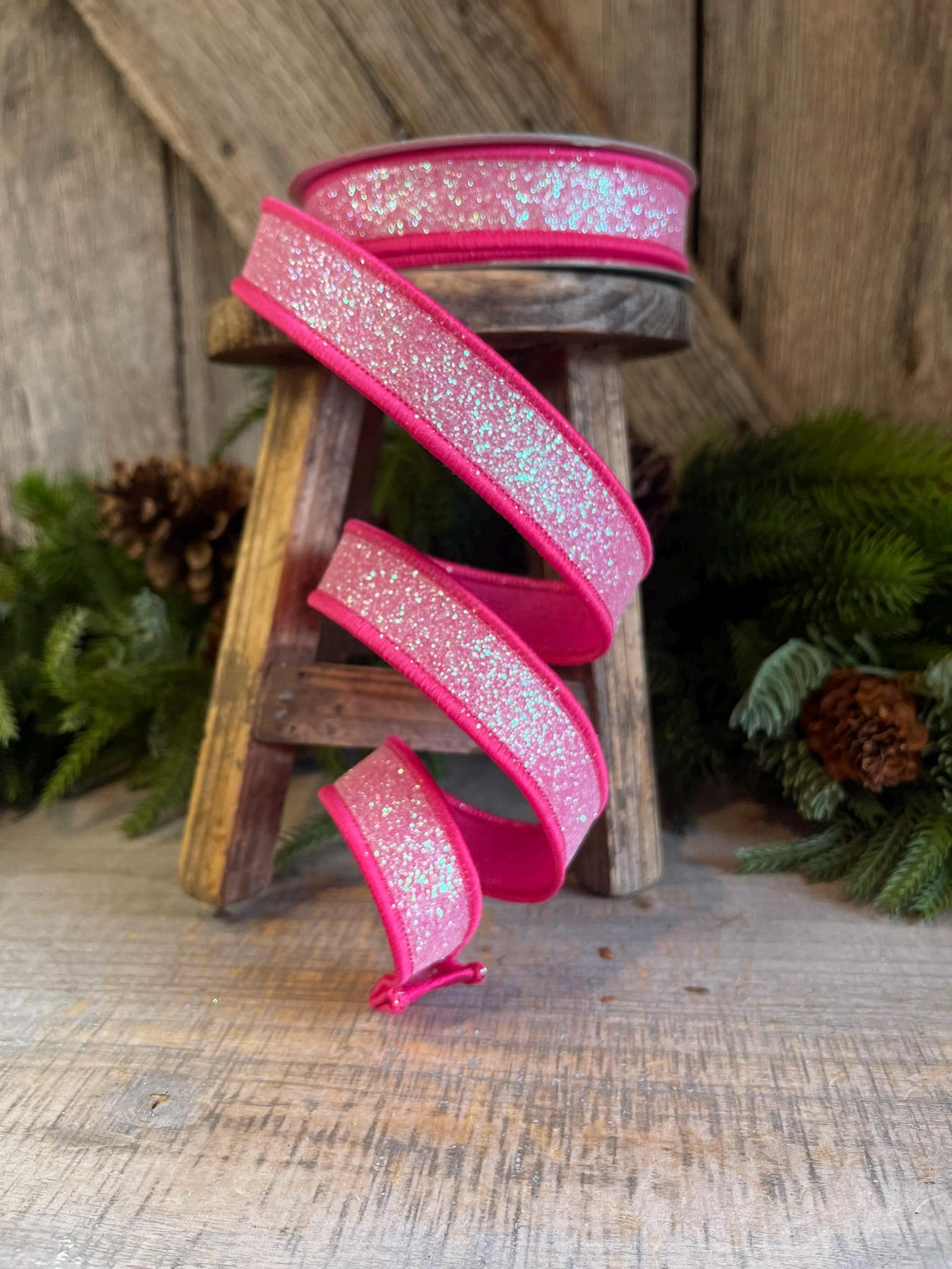 1" Hot Pink Sugar Frost Ribbon, Farrisilk Ribbon, Hot Pink Ribbon, Candy Theme Ribbon, Designer Ribbon, Pink Ribbon, RS127-08