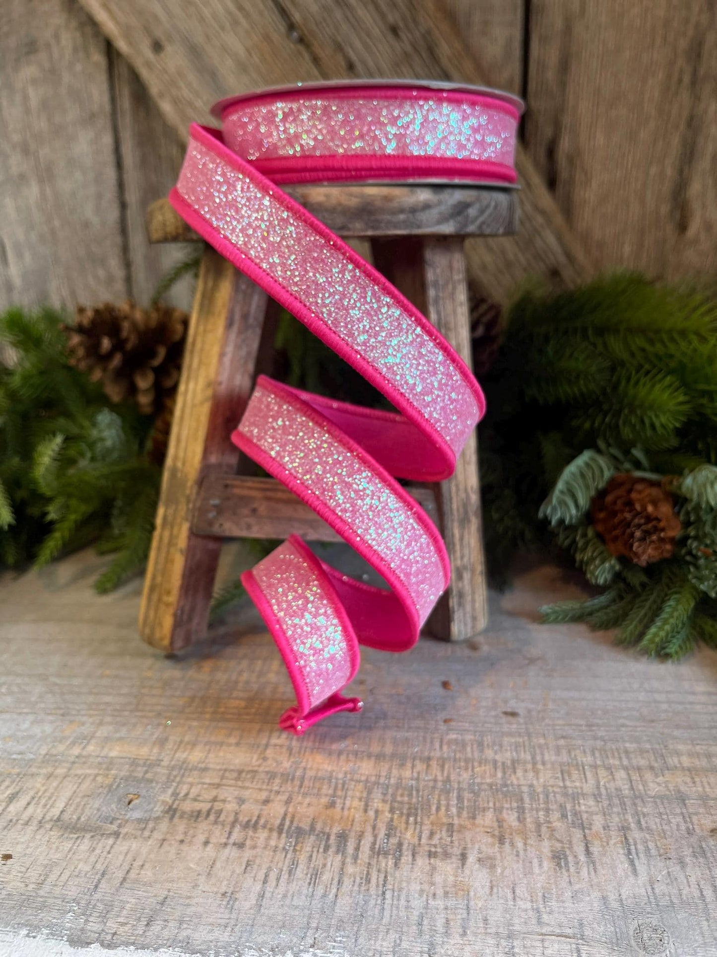 1" Hot Pink Sugar Frost Ribbon, Farrisilk Ribbon, Hot Pink Ribbon, Candy Theme Ribbon, Designer Ribbon, Pink Ribbon, RS127-08