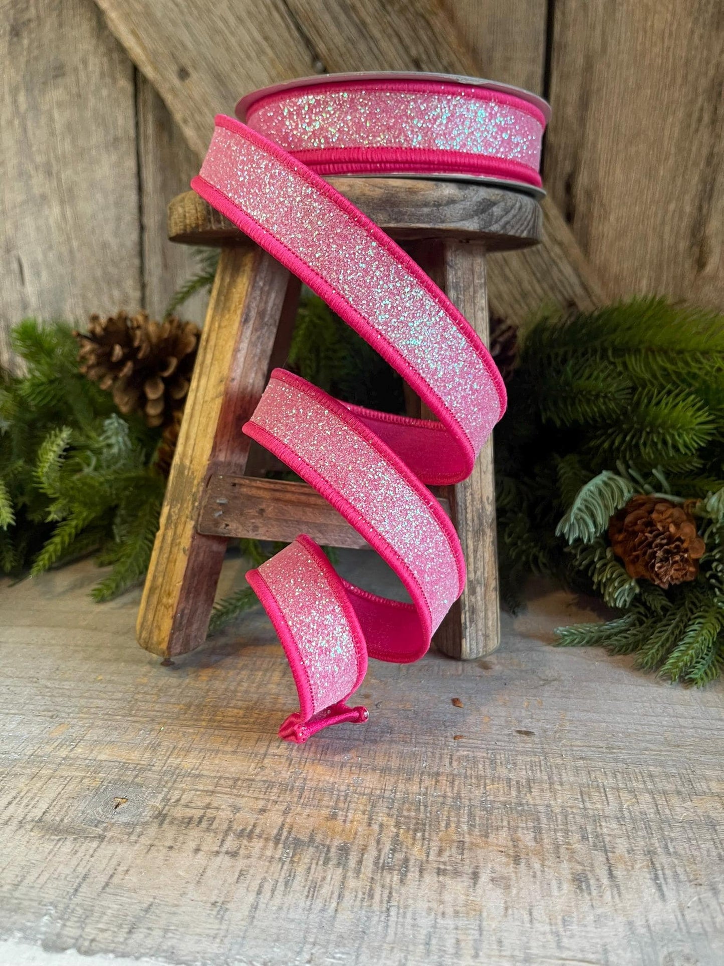 1" Hot Pink Sugar Frost Ribbon, Farrisilk Ribbon, Hot Pink Ribbon, Candy Theme Ribbon, Designer Ribbon, Pink Ribbon, RS127-08