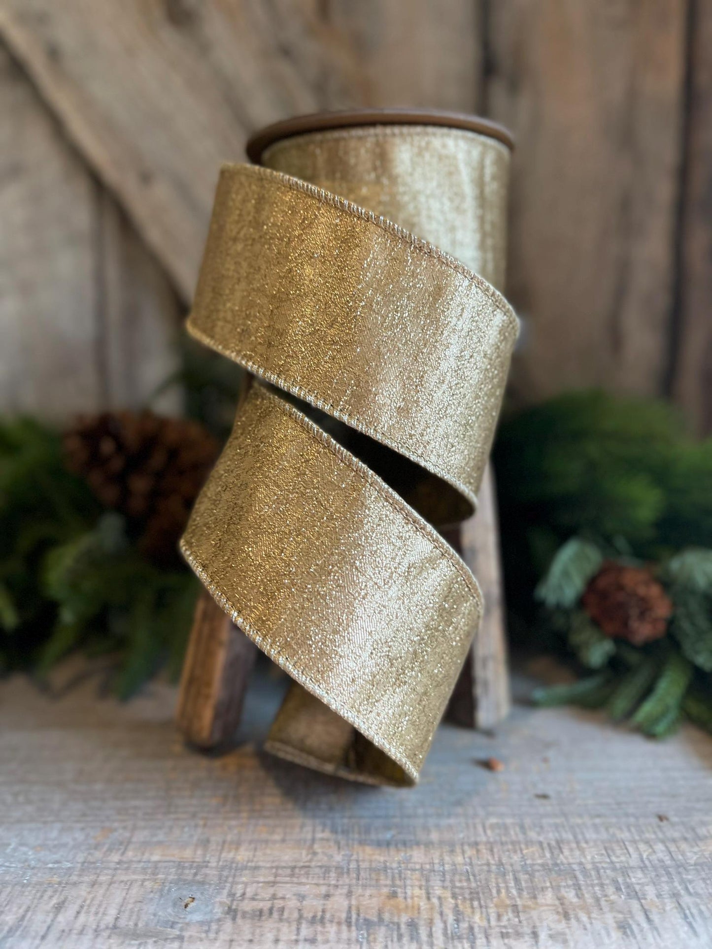 2.5" Champagne Gold Ribbon, Gold Ribbon