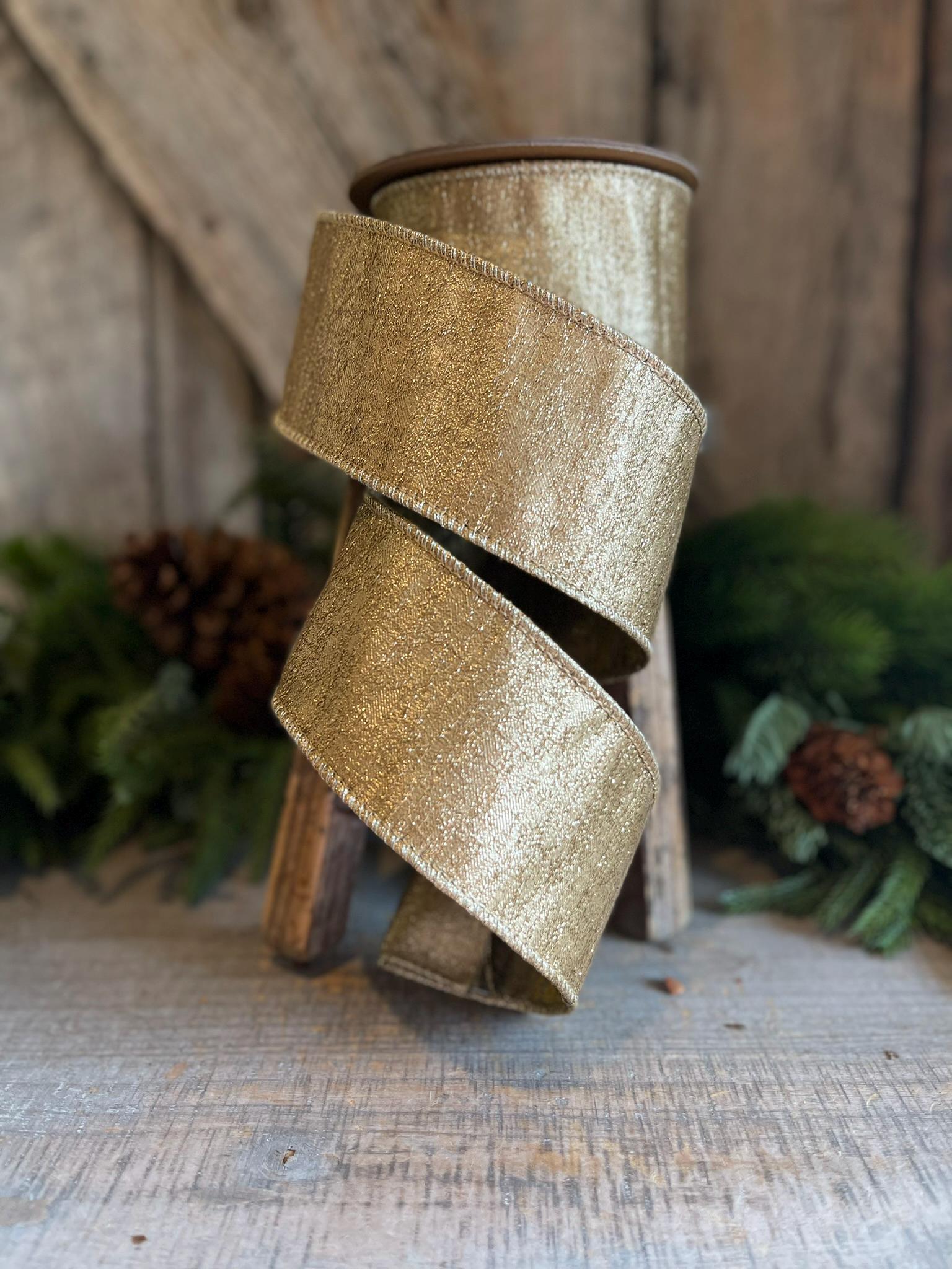 2.5" Champagne Gold Ribbon, Gold Ribbon