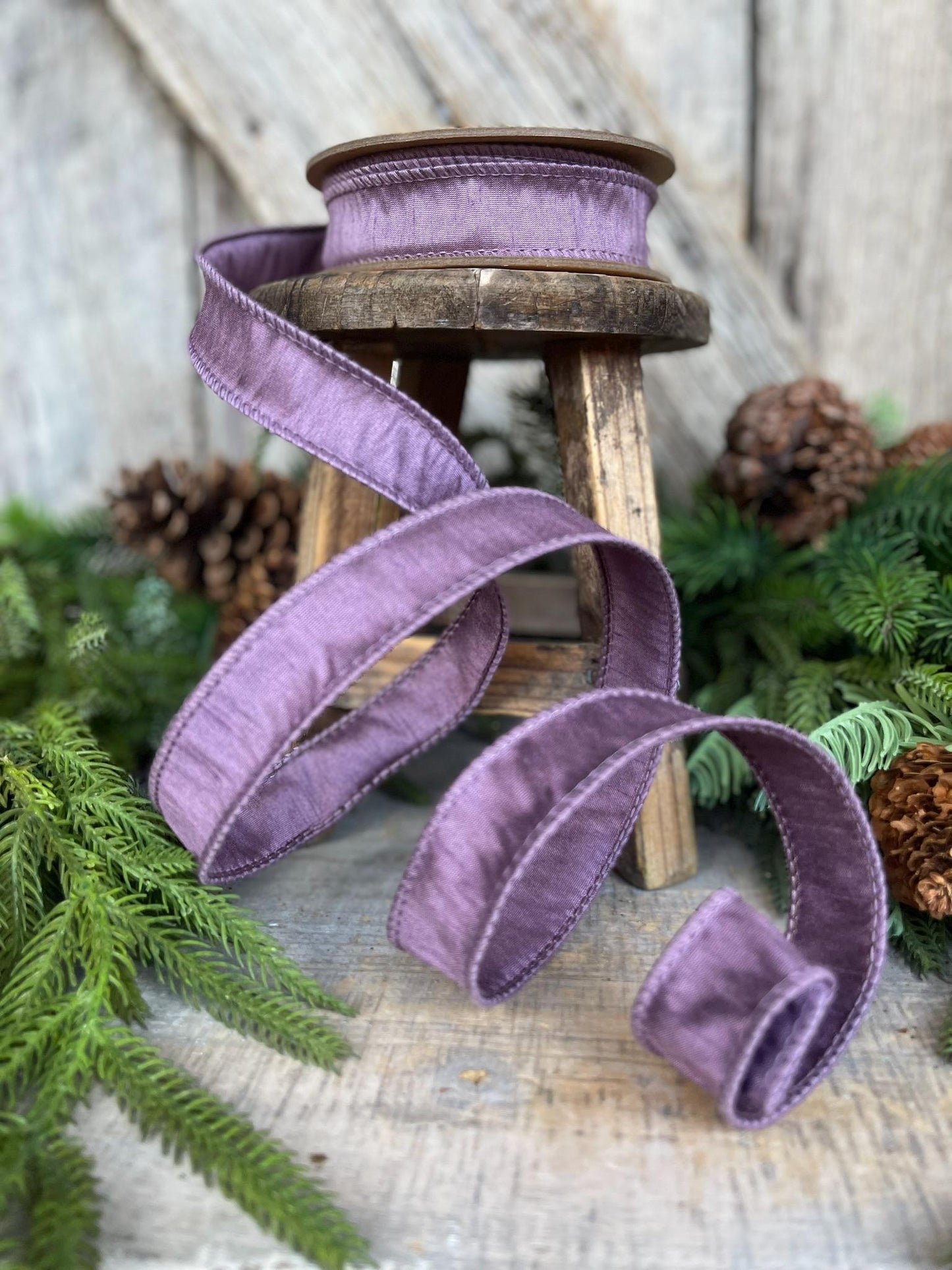 1" Purple Dupioni Ribbon, Lavender Purple Ribbon