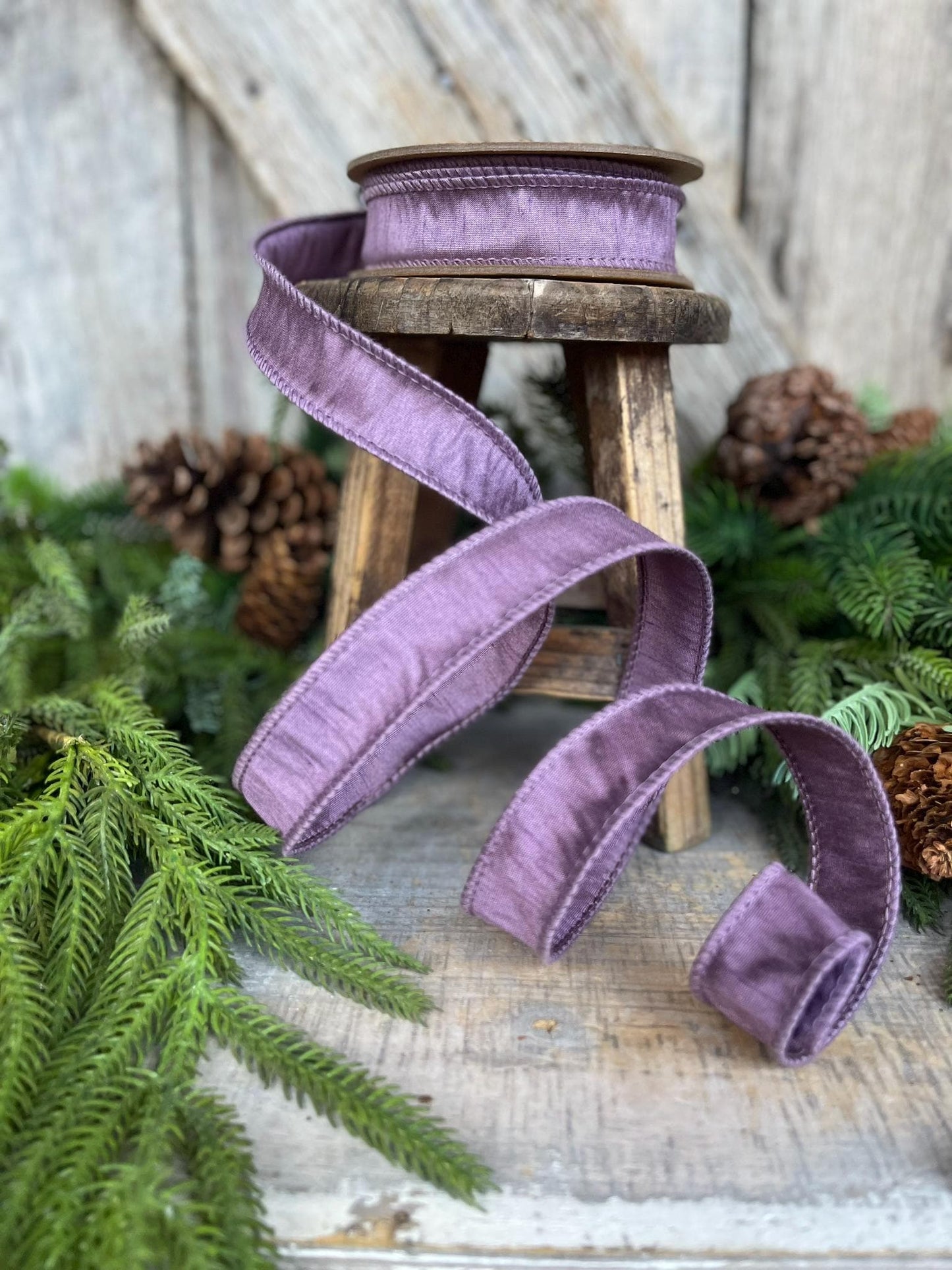 1" Purple Dupioni Ribbon, Lavender Purple Ribbon