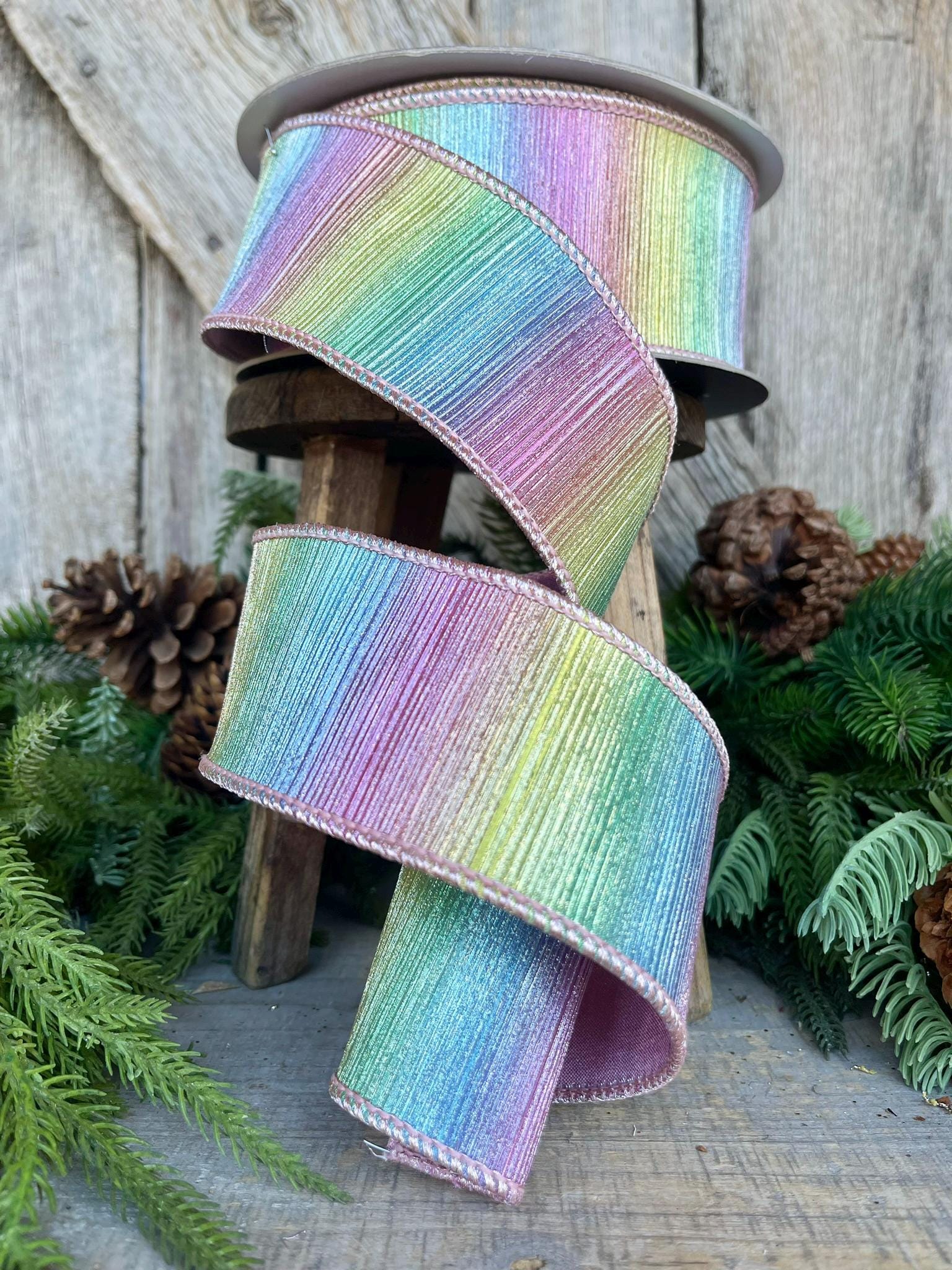 2.5" Rainbow Sherbert Ribbon, Farrisilk Ribbon