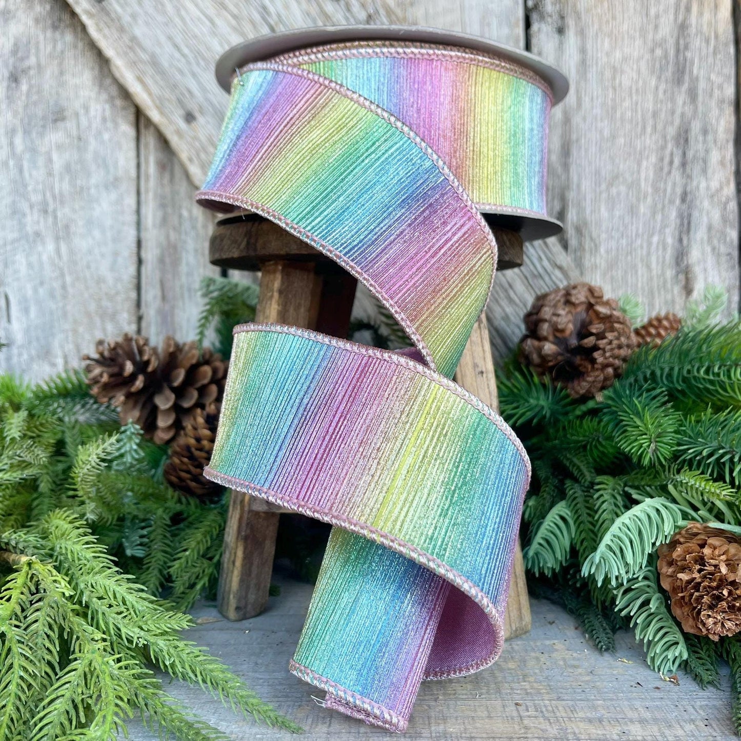 2.5" Rainbow Sherbert Ribbon, Farrisilk Ribbon