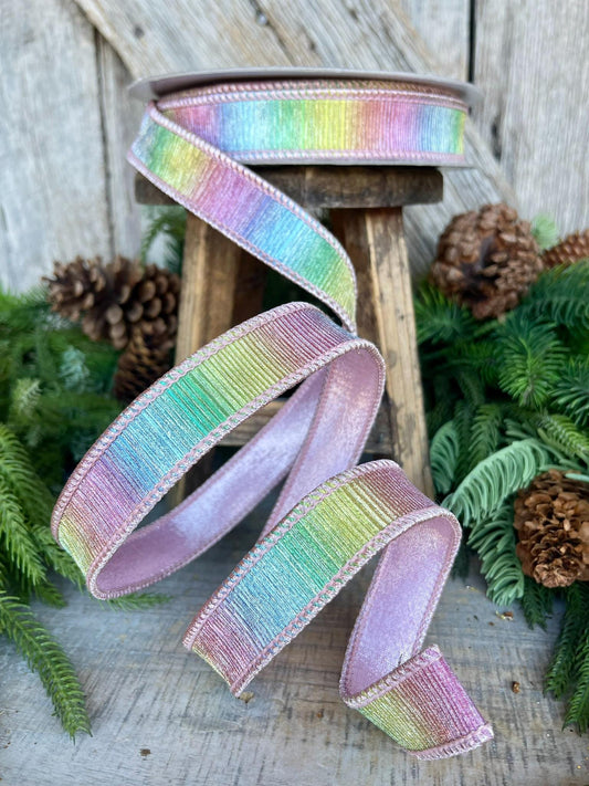 1" Rainbow Sherbert Ribbon, Farrisilk Ribbon