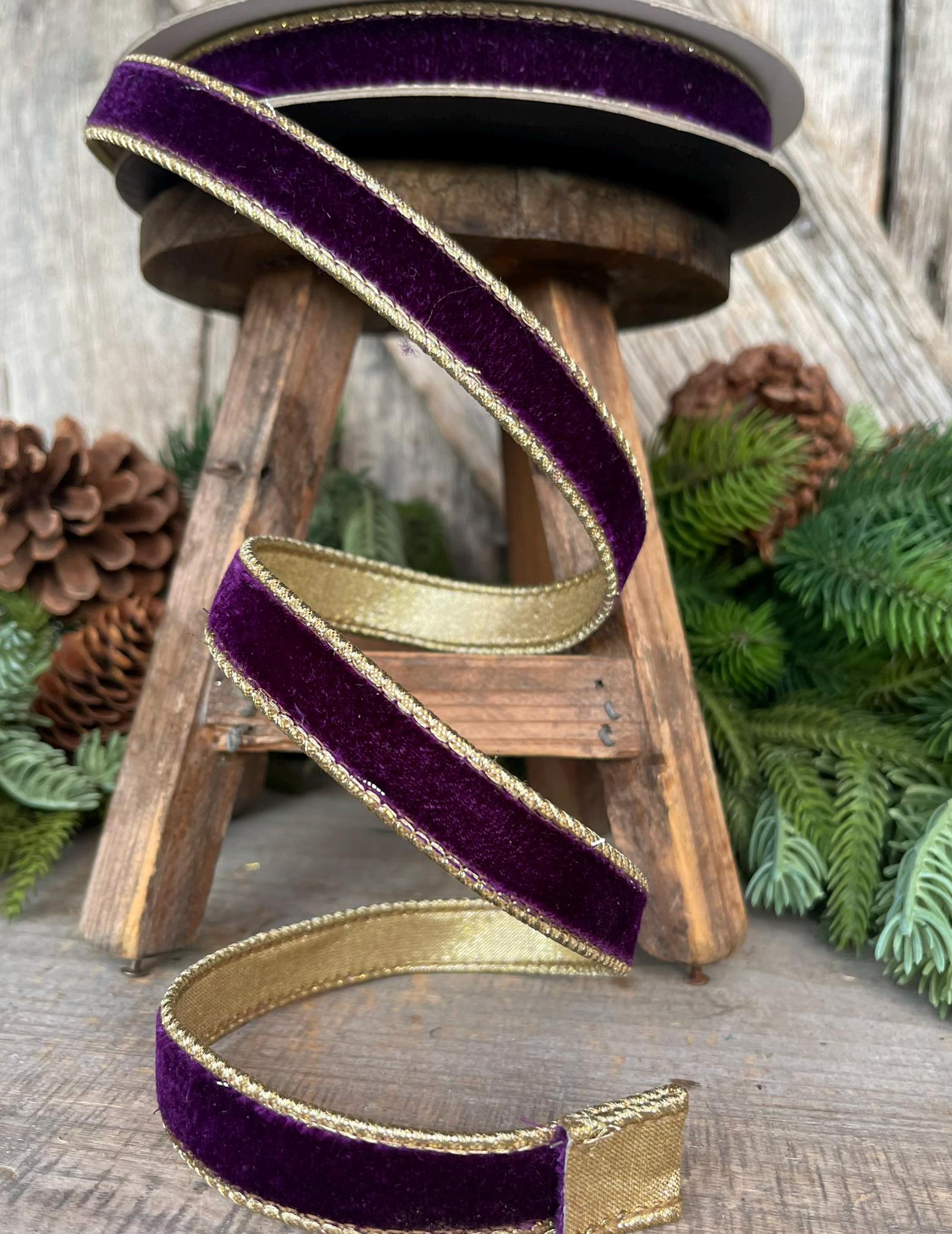 3/4" Purple Flashy Velvet, Farrisilk Ribbon