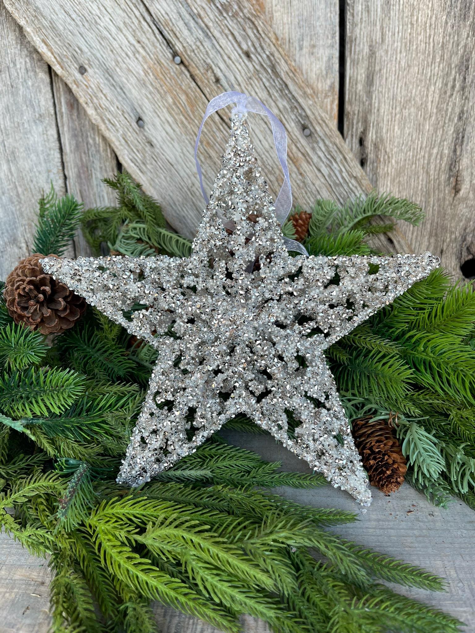 12" Gold Silver Star Ornament, Star Ornament, Christmas Star Ornament, Christmas Ornament, Gold Star, Christmas Tree Ornament