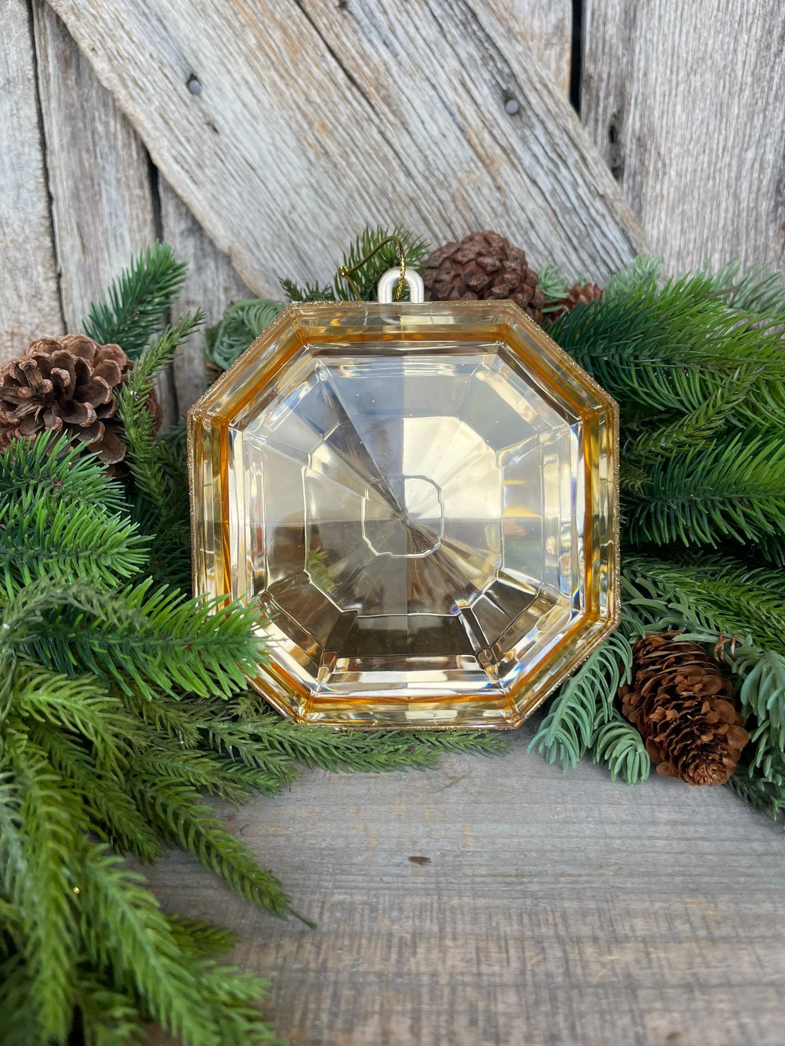 Gold 6" Jewel Ornament, Square Jewel Ornament