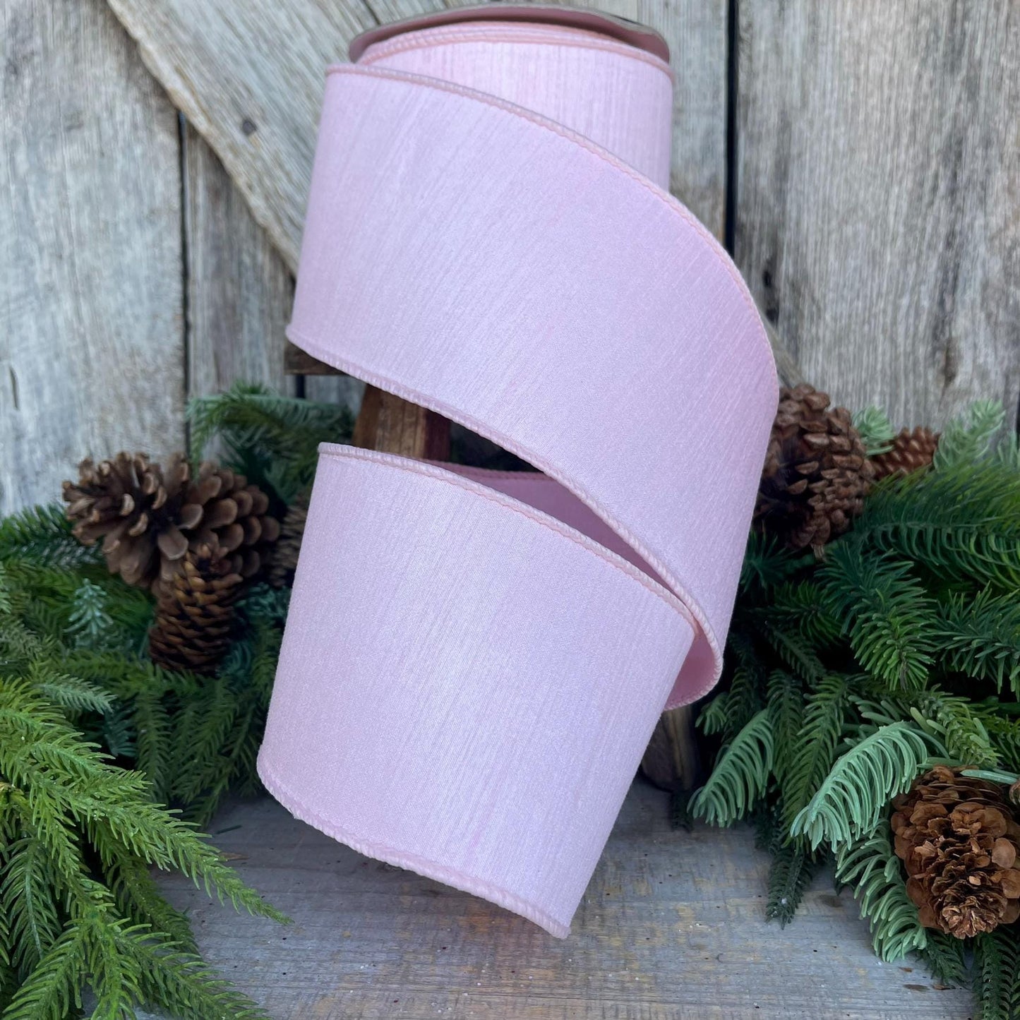 4” Rose Pink Dupion Ribbon, Farrisilk ribbon