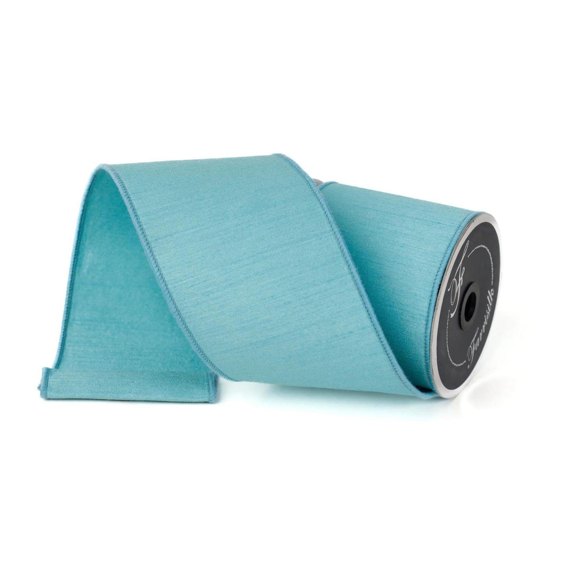 4” Light Blue Dupion Ribbon, Farrisilk ribbon