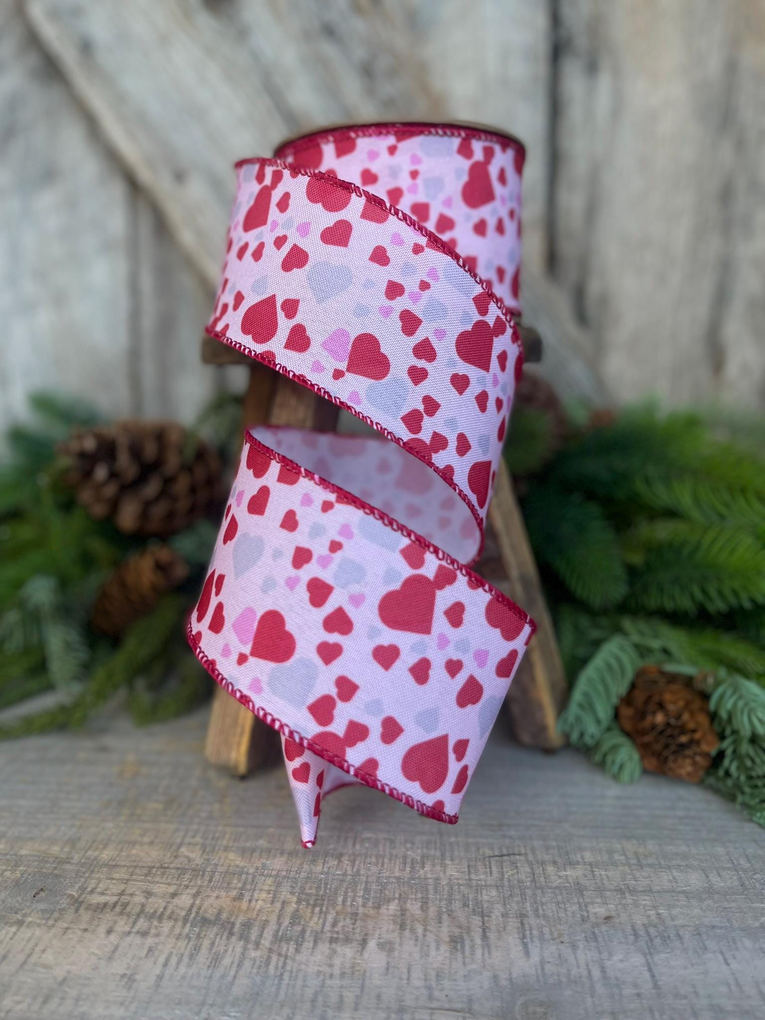 2.5" Heart Valentine Ribbon, Heart Ribbon