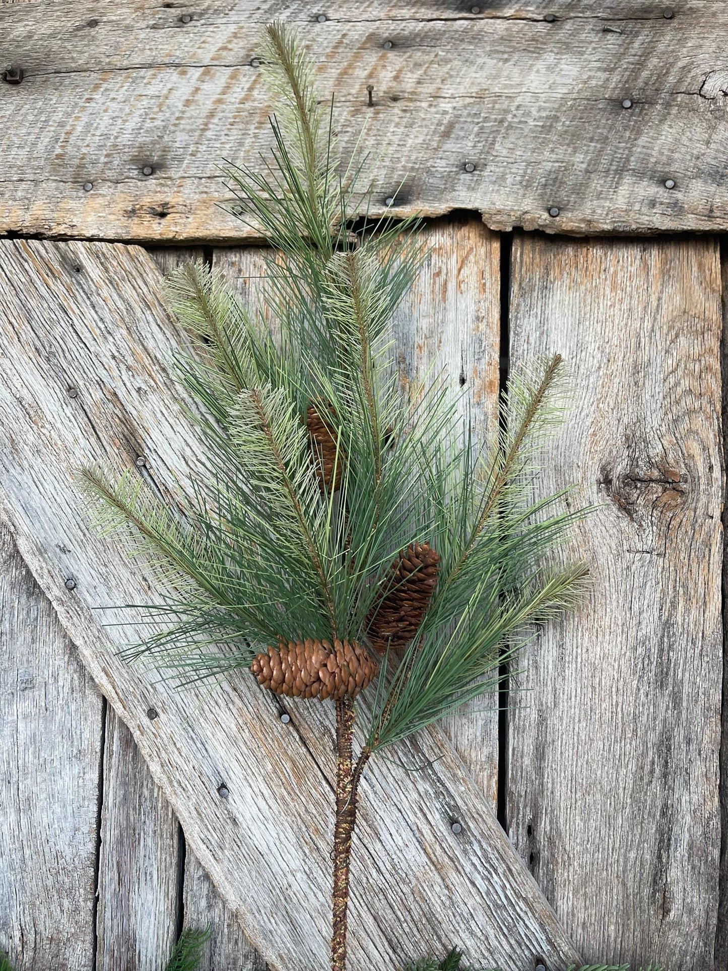 33" Pine spray, pine cone spray, Christmas greenery, Christmas spray, Christmas pick, Christmas pine, wreath supply, Artificial Pine, XX9327