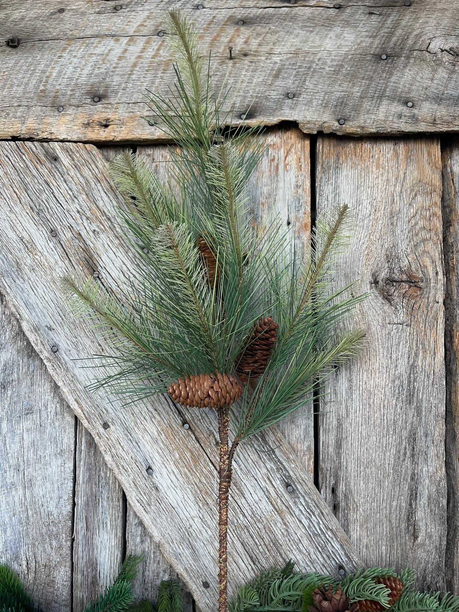 33" Pine spray, pine cone spray