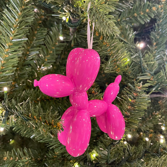 5" Pink Balloon Dog Ornament, Christmas Ornament, Pink Onament, Balloon Dog, Hot Pink Christmas Tree Ornament