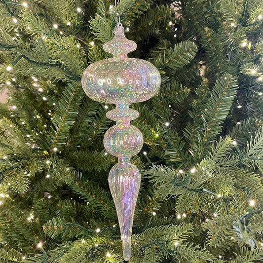 12" Plastic Iridescent Finial Ornament, Iridescent Ornaments, Finial Ornaments, Christmas Ornaments, Shatterproof