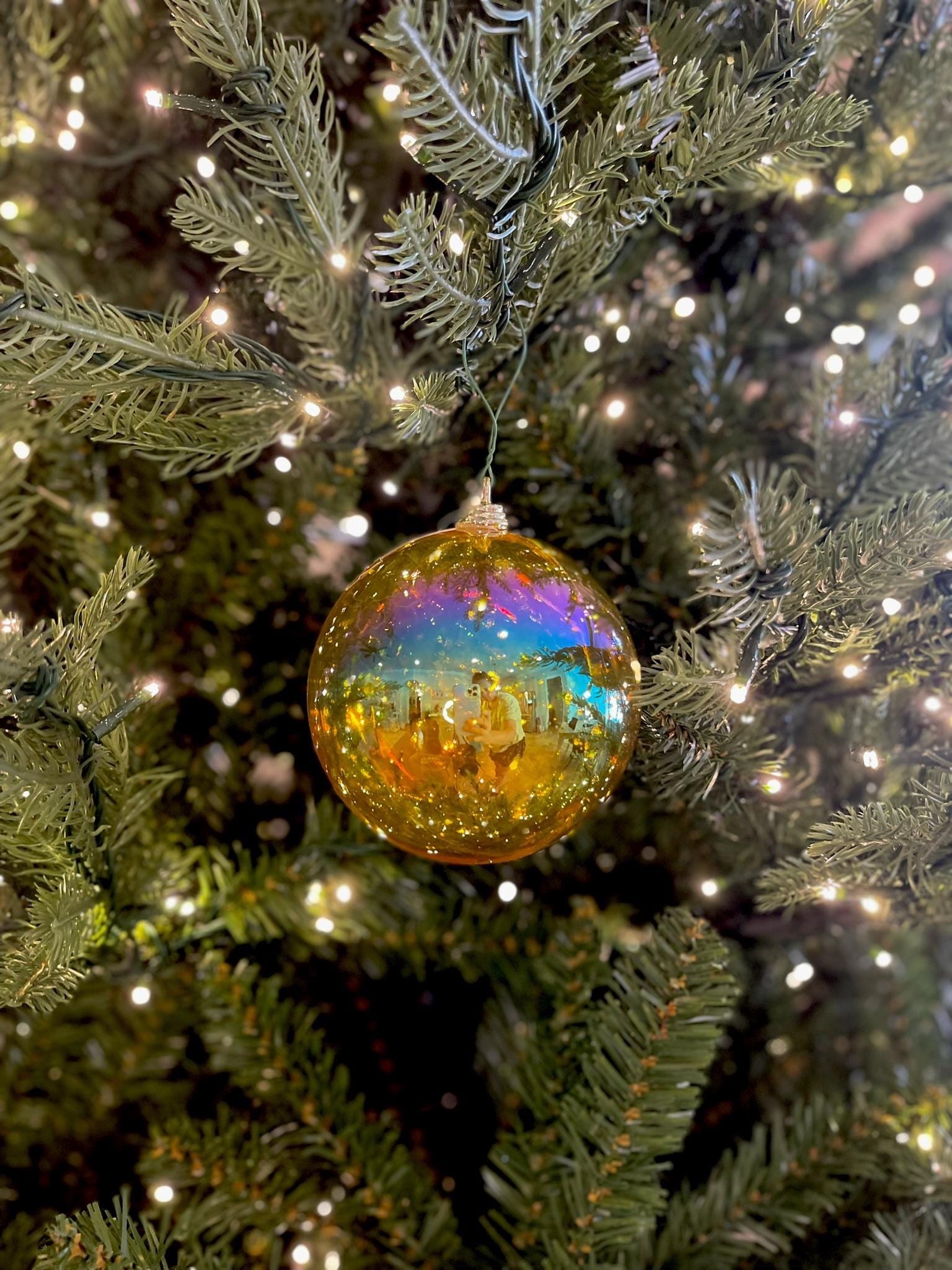 4" Iridescent Gold Ornament, Farrisilk Ornament